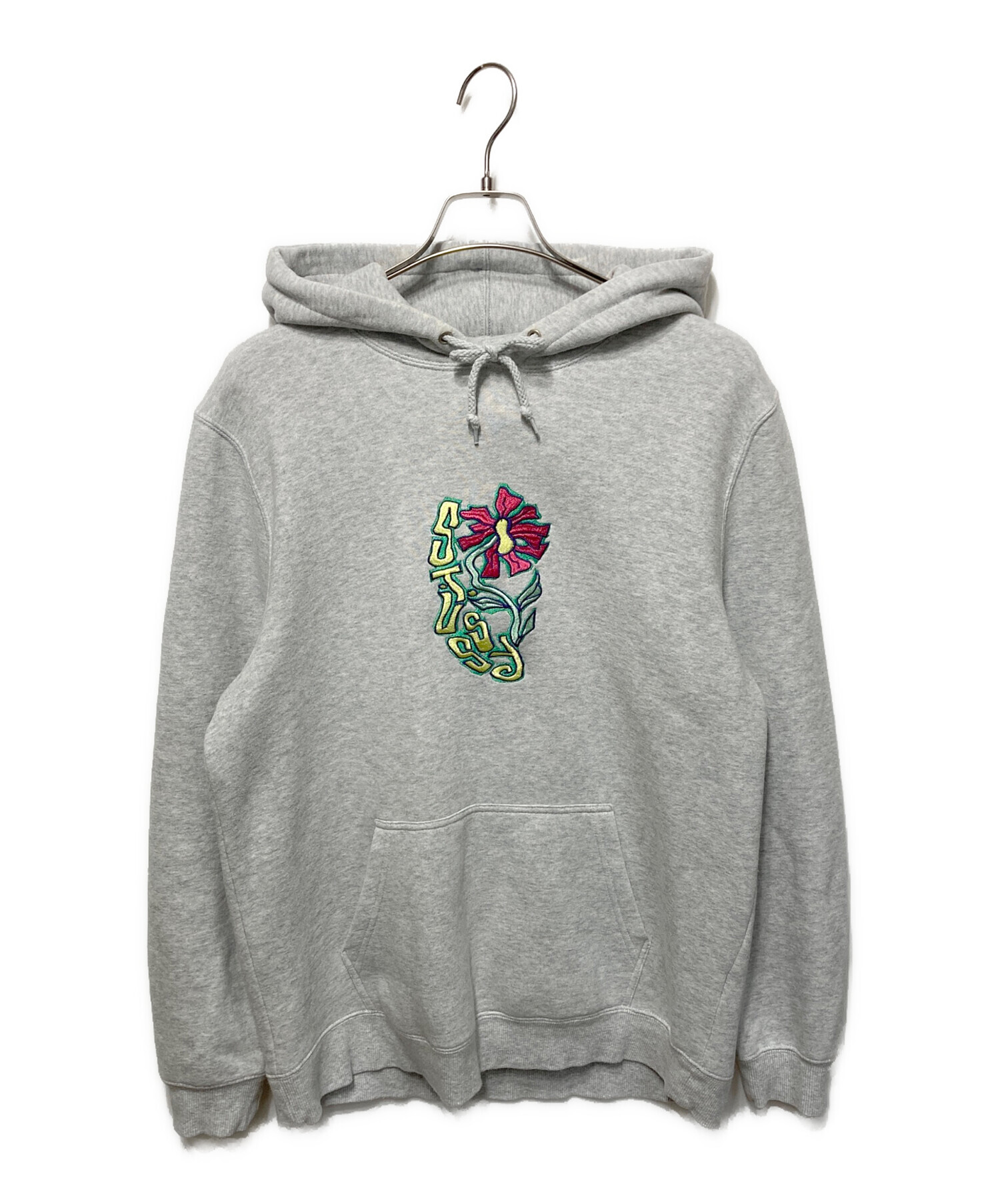 中古・古着通販】stussy (ステューシー) ロゴ刺繍パーカー グレー