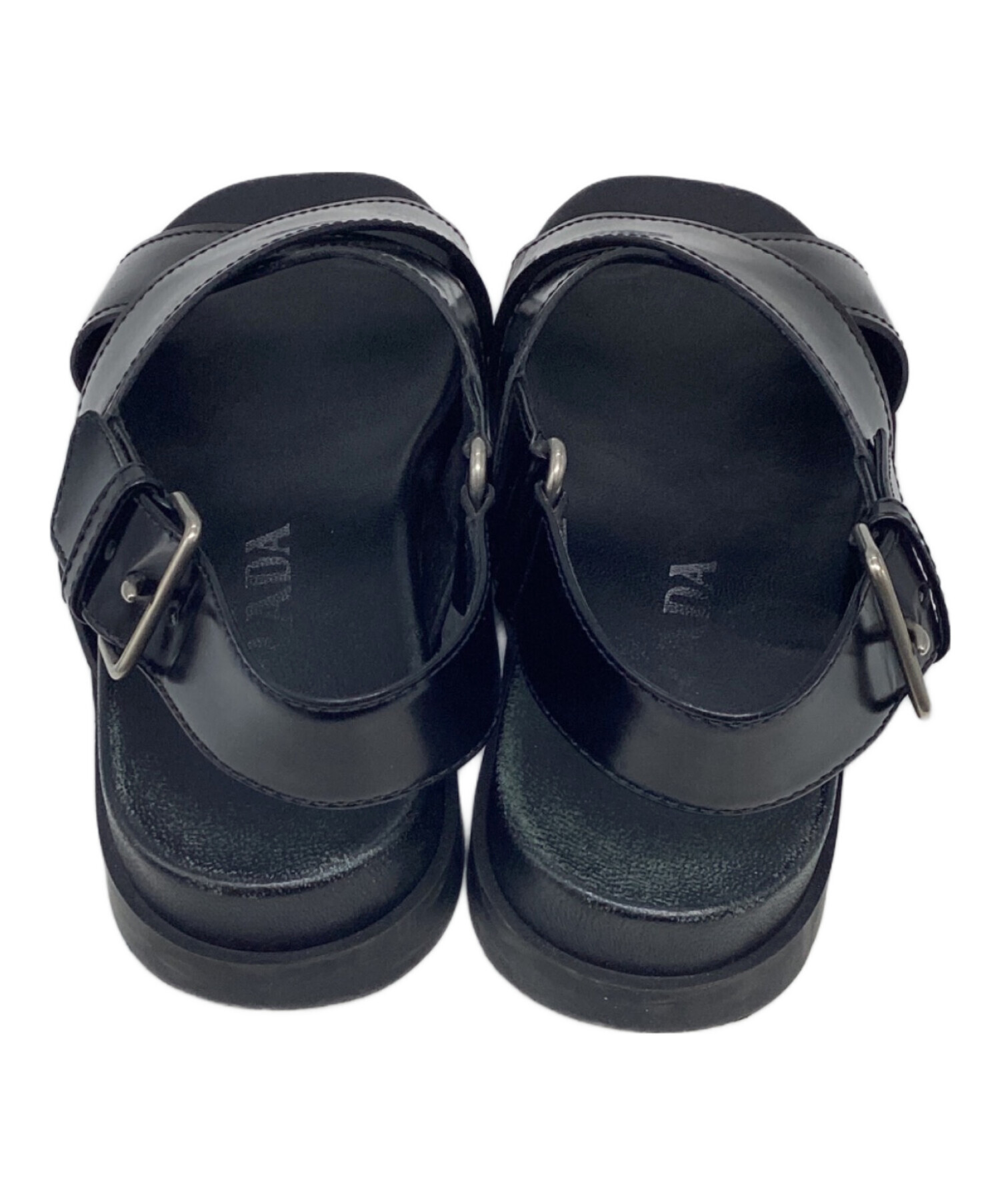中古・古着通販】PRADA (プラダ) レザーサンダル ブラック サイズ:35