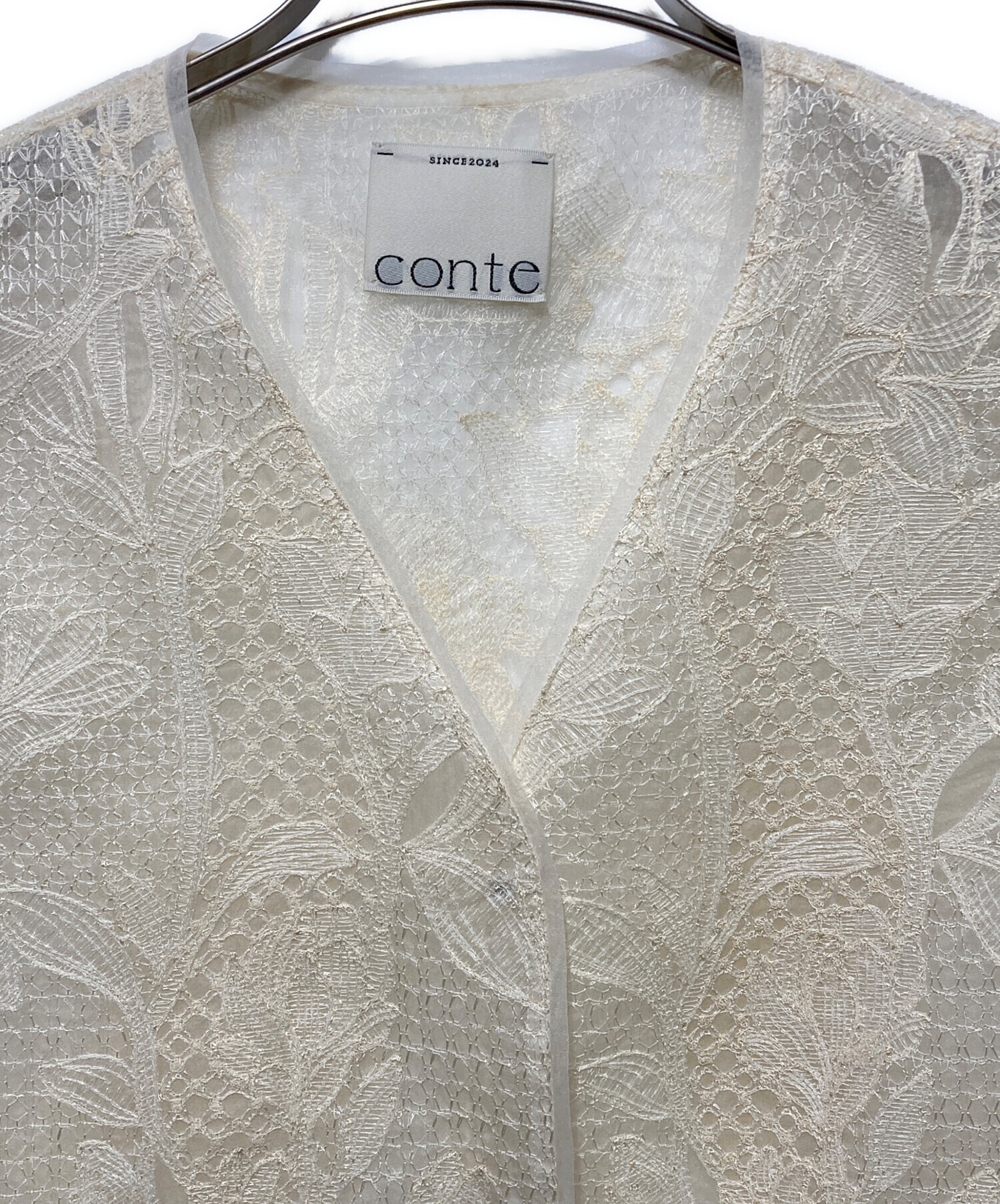 中古・古着通販】Conte (コンテ) エンブロイダリー レース ベスト