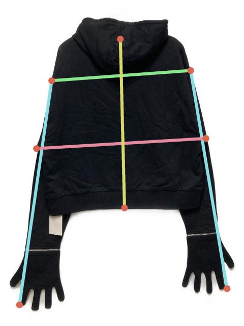 中古・古着通販】USED (ユーズド) Glove Zip Hoodie ブラック サイズ