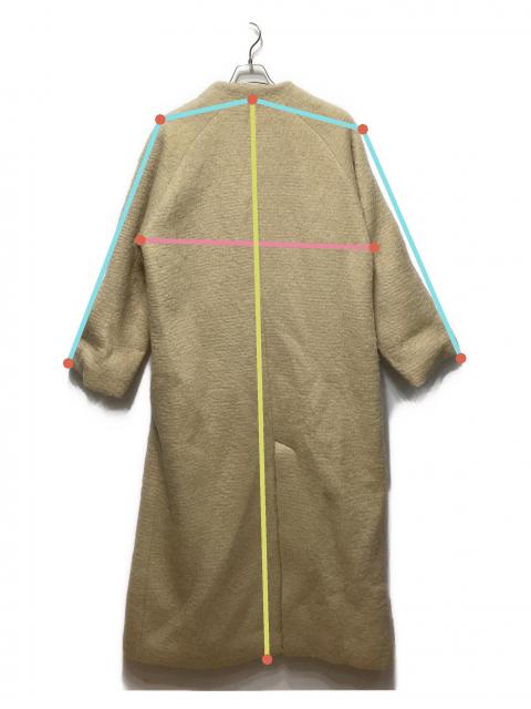 中古・古着通販】anuke (アンヌーク) Collarless Shaggy Coat ベージュ