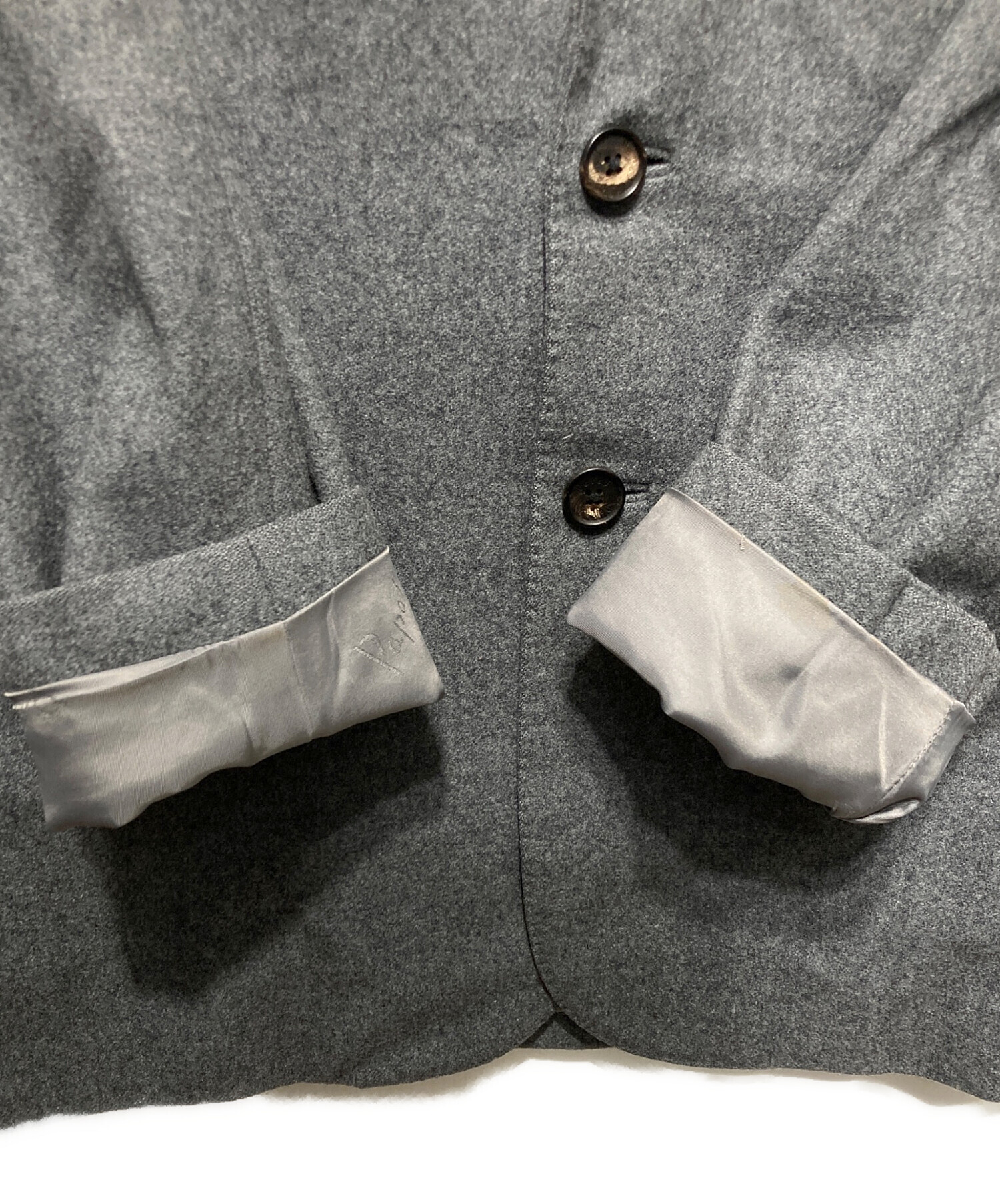 中古・古着通販】PAPAS (パパス) ウールテーラードジャケット グレー
