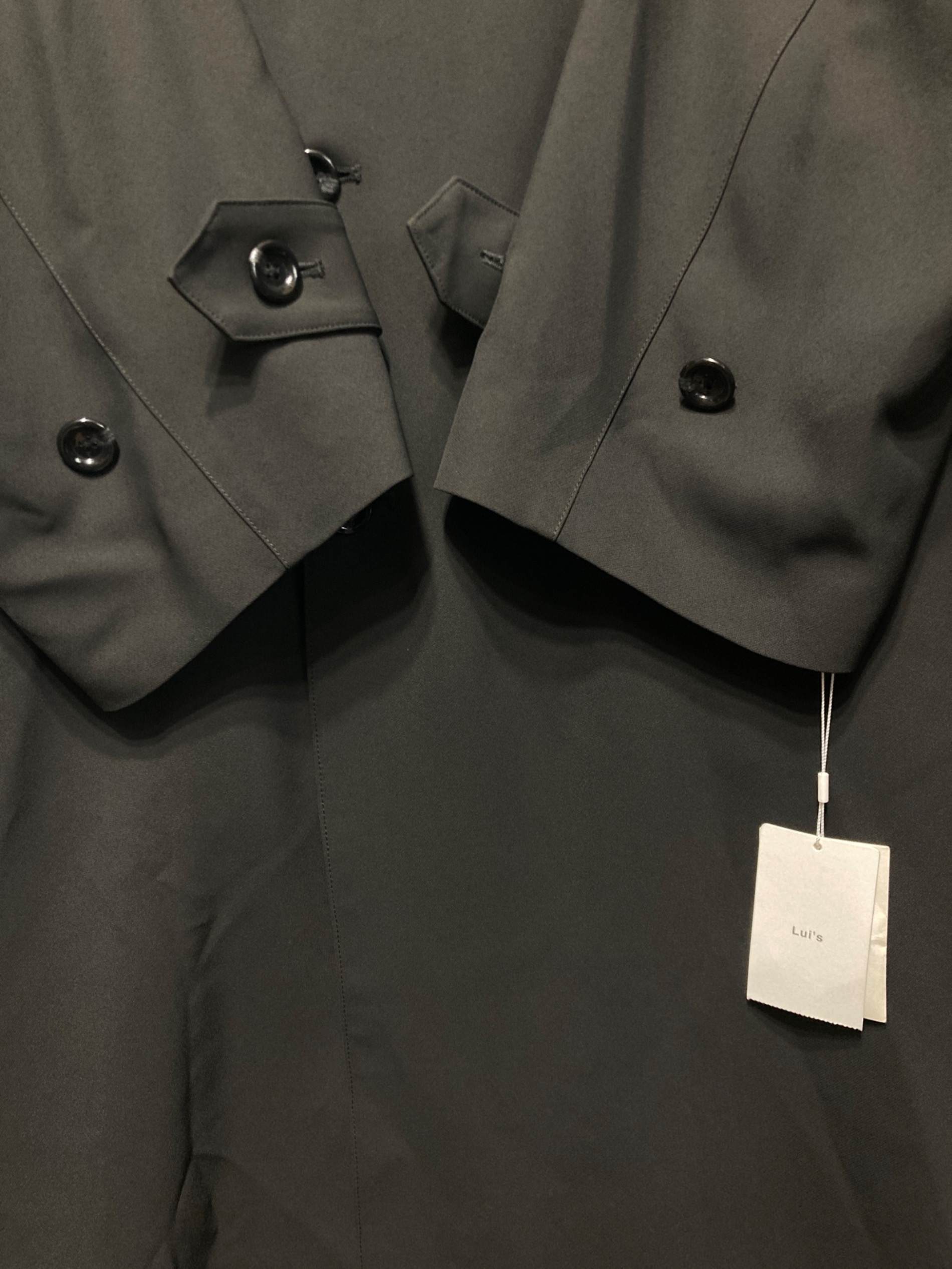 中古・古着通販】Lui's (ルイス) ワイドトレンチコート ブラック
