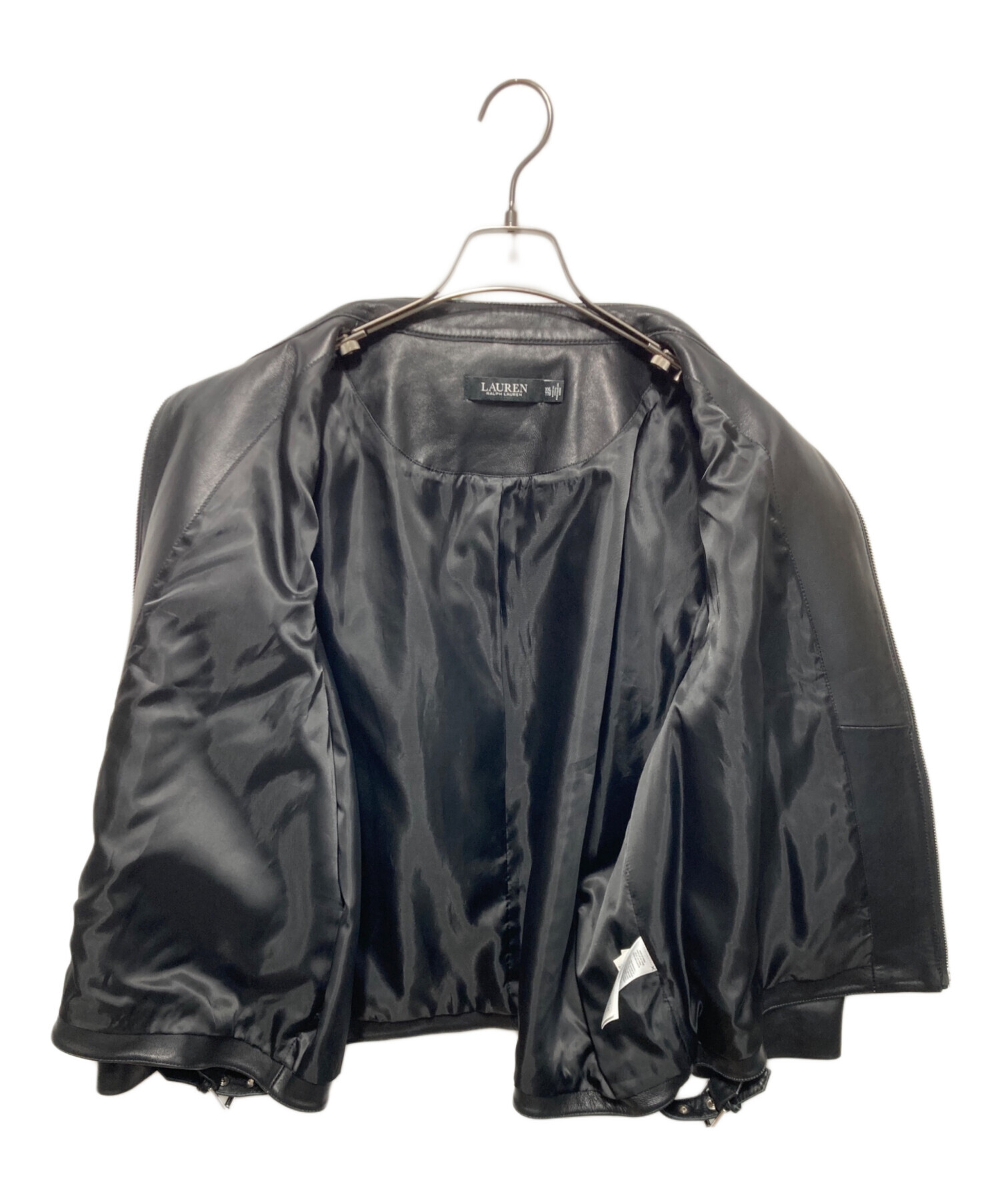 【極美品】Ralph Lauren シープスキンレザージャケット ブラックL 中古・古着通販】LAUREN RALPH LAUREN (ローレン ラルフ ローレン