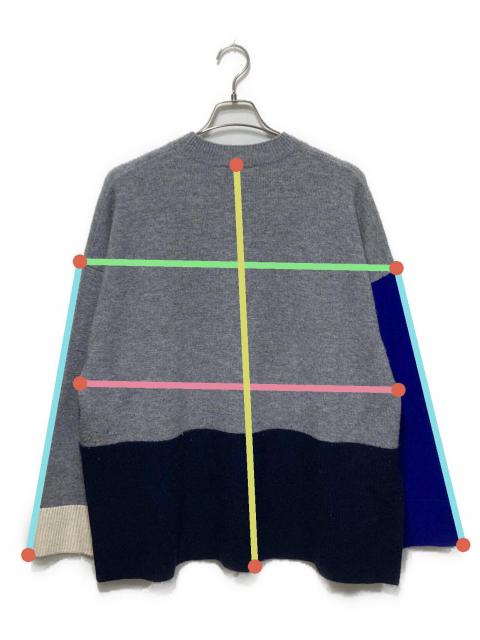 中古・古着通販】ENFOLD (エンフォルド) BI-COLOR BOX-PULLOVER グレー