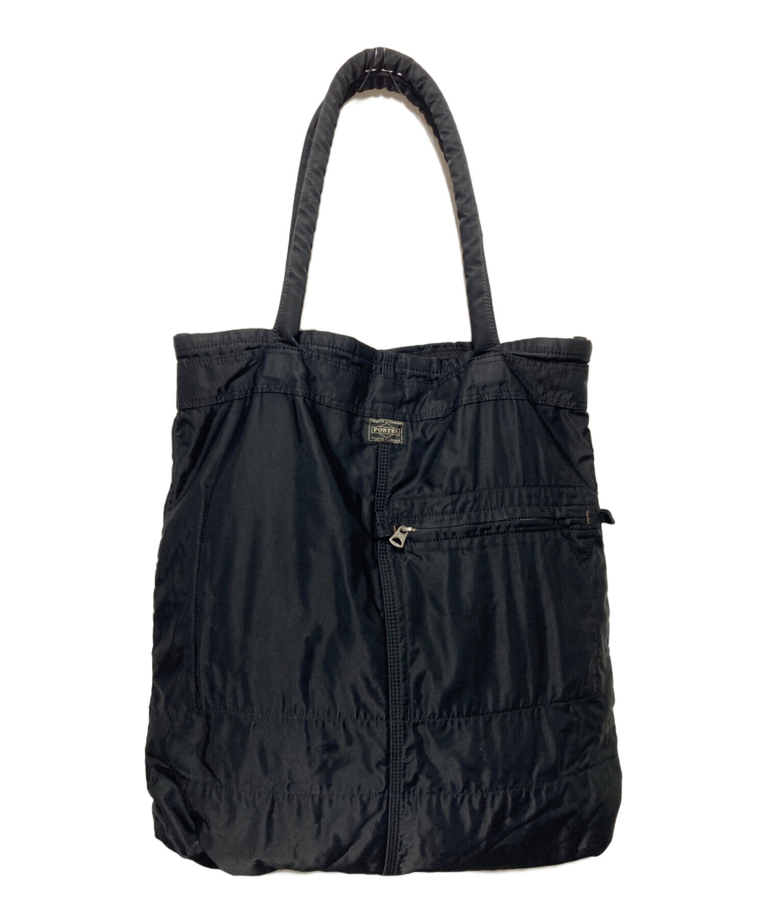 ポーター　マイル　トートバッグ 【 美品 】 中古・古着通販】PORTER (ポーター) MILE TOTE BAG ブラック｜ブランド