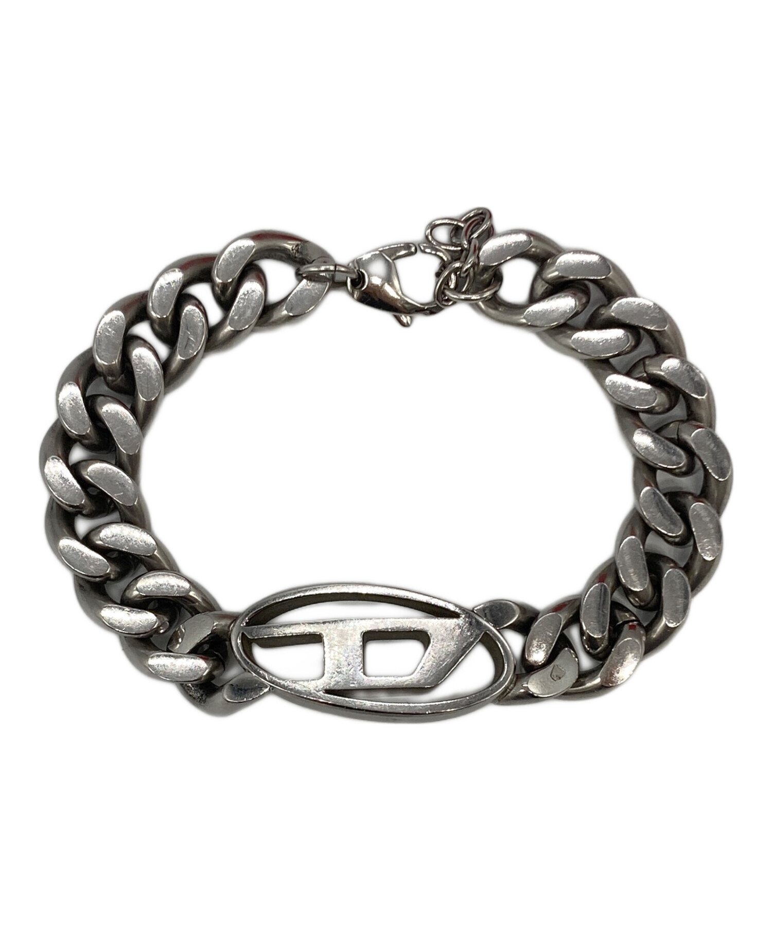 【美品】DIESEL ディーゼル チェーンブレスレット シルバー 箱・保存袋付き 中古・古着通販】DIESEL (ディーゼル) チェーンブレスレット シルバー