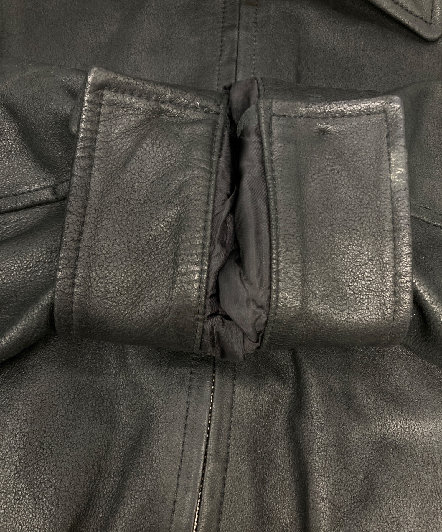 中古・古着通販】YOKE (ヨーク) LEATHER ZIP BLOUSON/レザージップ