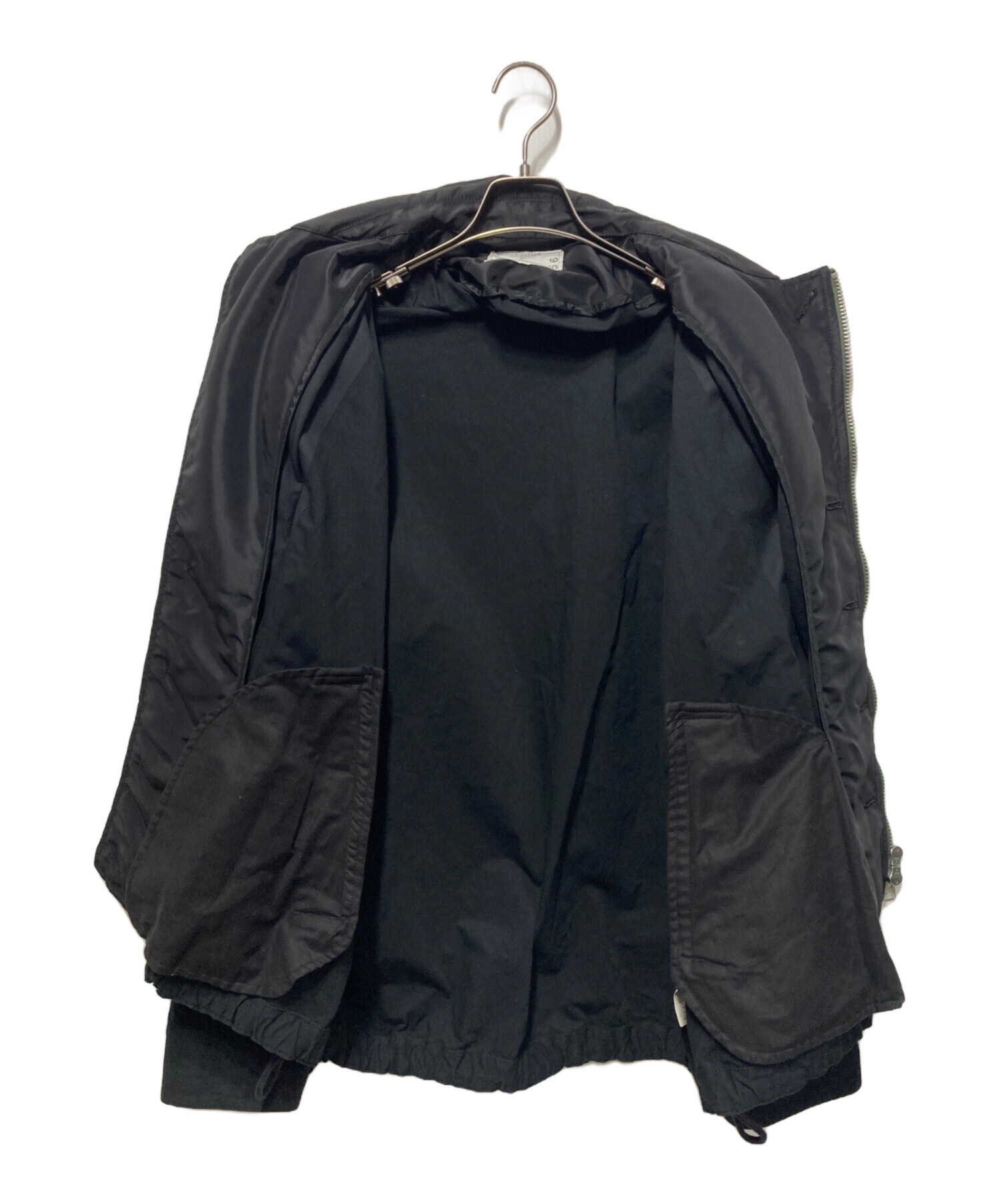 sacai 22SS RIP STOP MIX JACKET ドローコード 黒 中古・古着通販】sacai (サカイ) Rip Stop Blouson/リップストップ