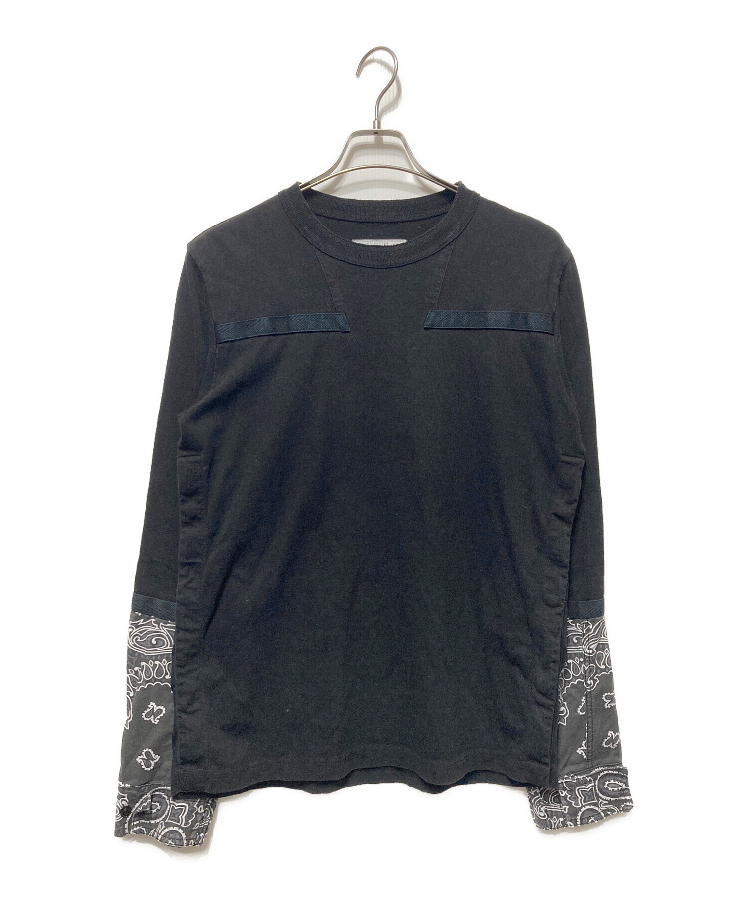 sacai サカイ 19SS BANDANA PRINTドッキングカットソー T 中古・古着通販】sacai (サカイ) Bandana Print L/S T-Shirt ブラック
