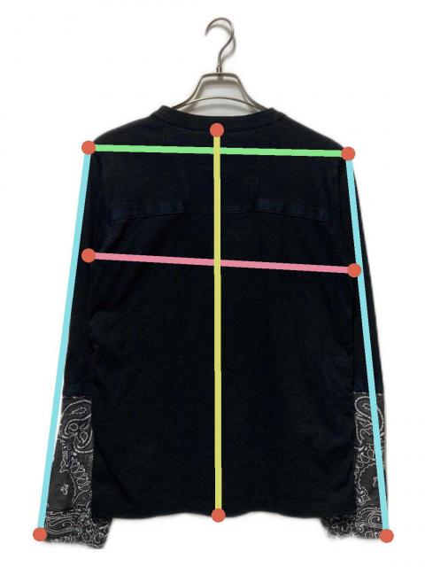 中古・古着通販】sacai (サカイ) Bandana Print L/S T-Shirt ブラック