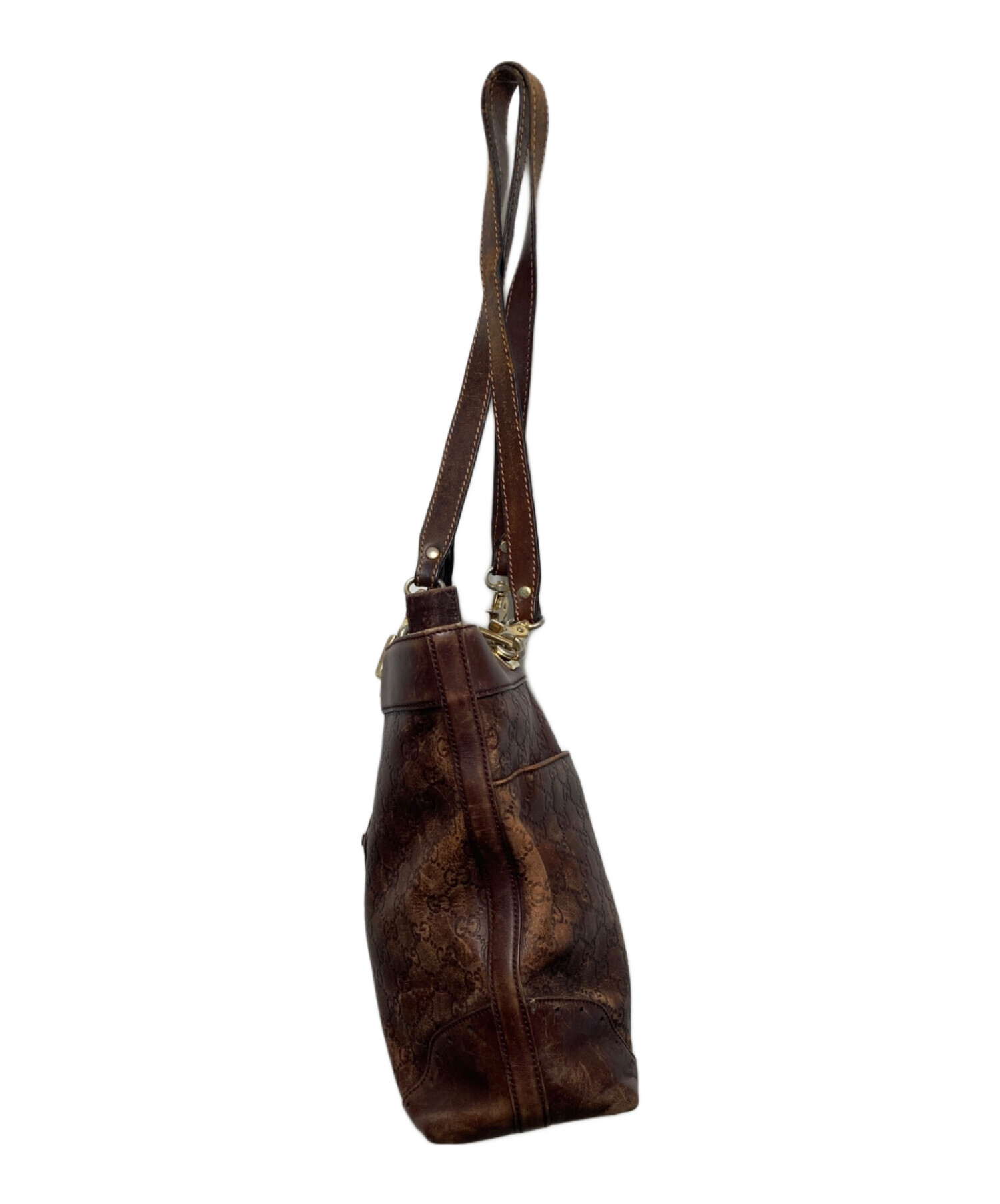 中古・古着通販】GUCCI (グッチ) グッチシマ ロゴ プレートトート