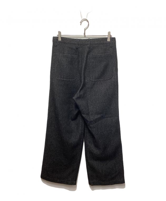 トリコ コムデギャルソン ウールギャバ ワイドパンツ ブラック M 中古・古着通販】tricot COMME des GARCONS (トリココムデギャルソン