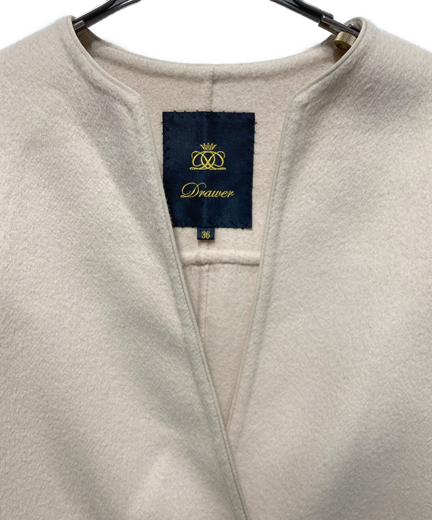 中古・古着通販】Drawer (ドゥロワー) カシミヤブレンドノーカラー
