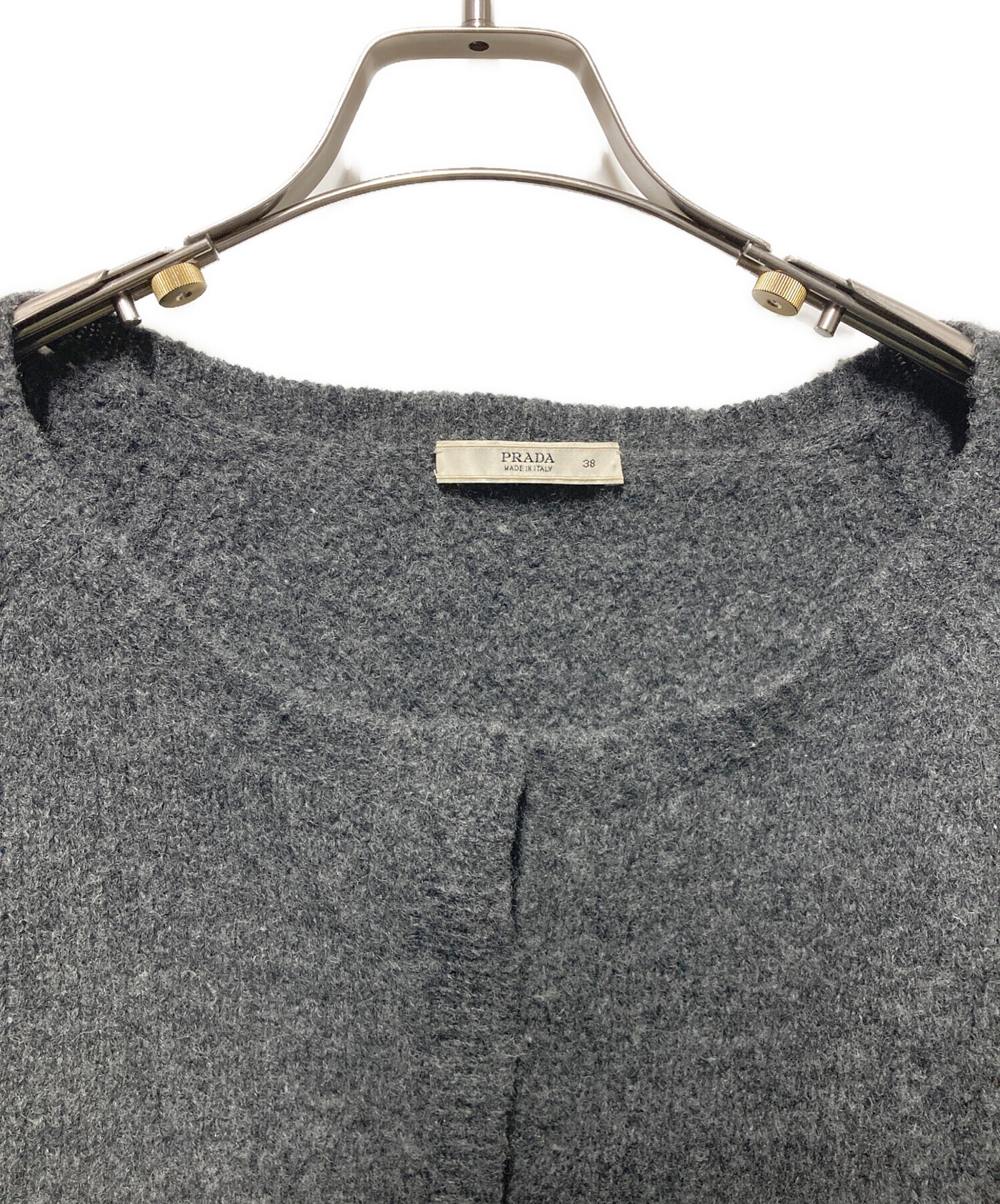 中古・古着通販】PRADA (プラダ) ウールニットカーディガン グレー