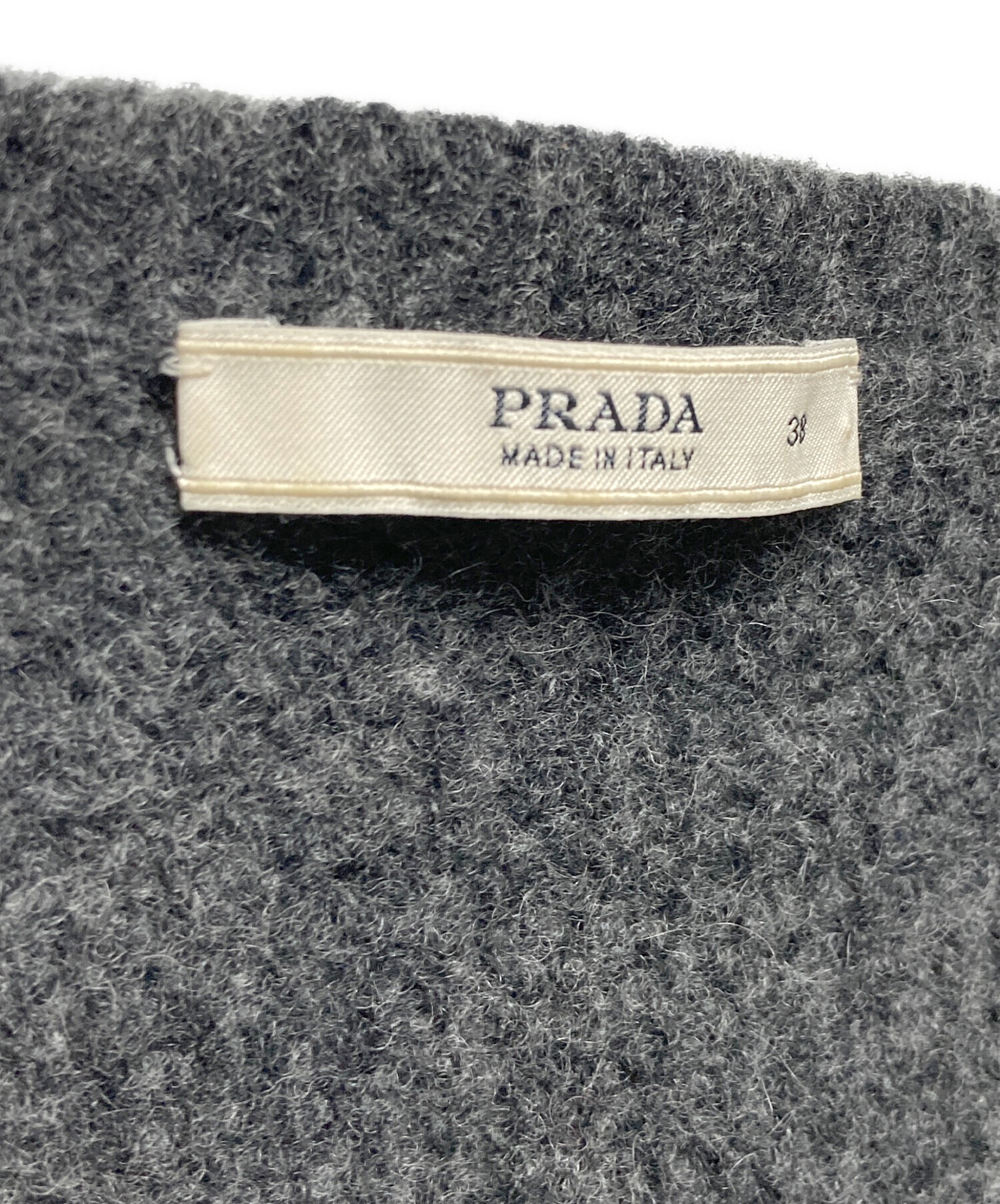 中古・古着通販】PRADA (プラダ) ウールニットカーディガン グレー