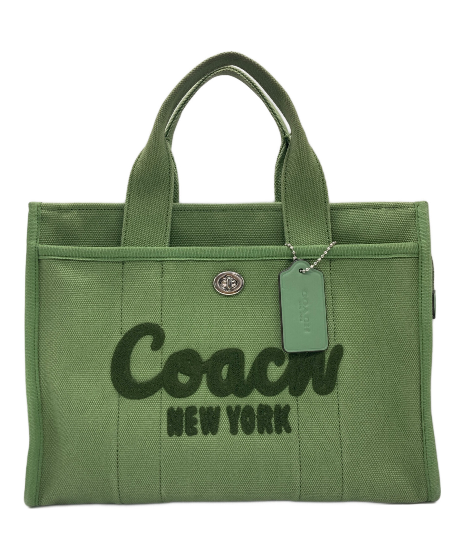 中古・古着通販】COACH (コーチ) キャンバストートバッグ グリーン