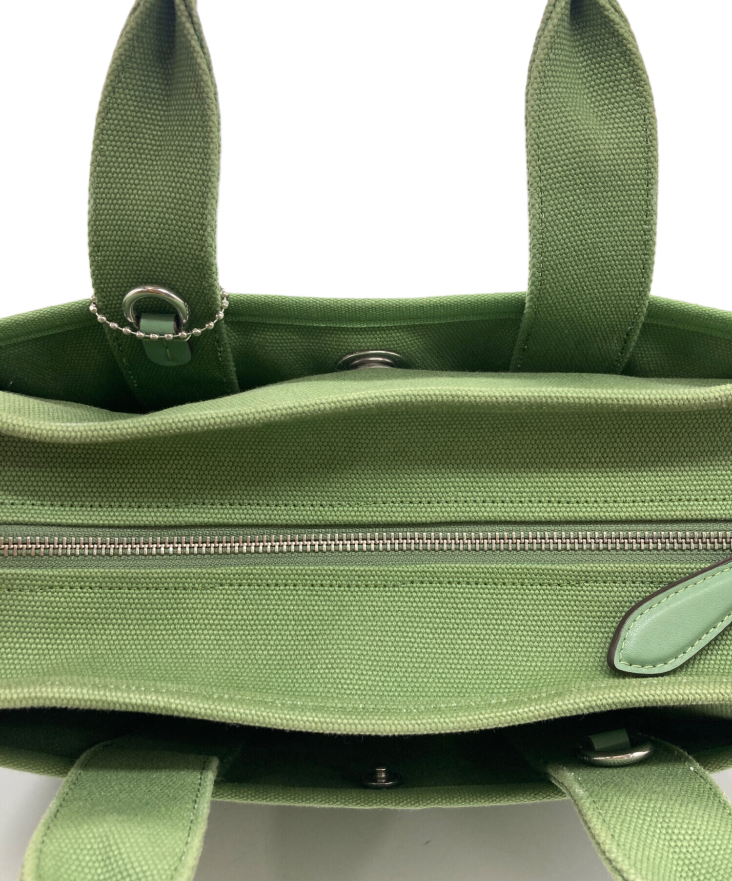 中古・古着通販】COACH (コーチ) キャンバストートバッグ グリーン