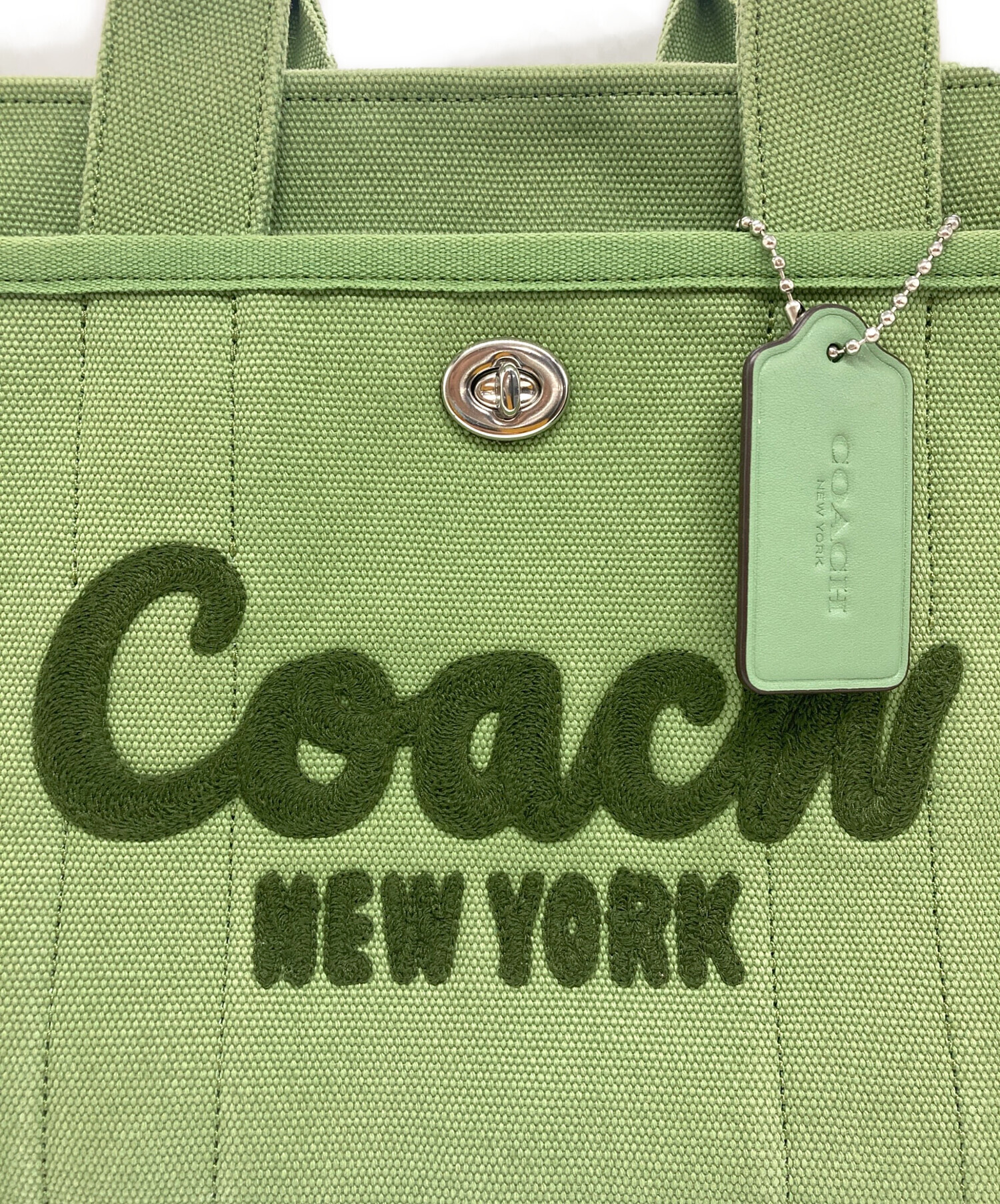 中古・古着通販】COACH (コーチ) キャンバストートバッグ グリーン