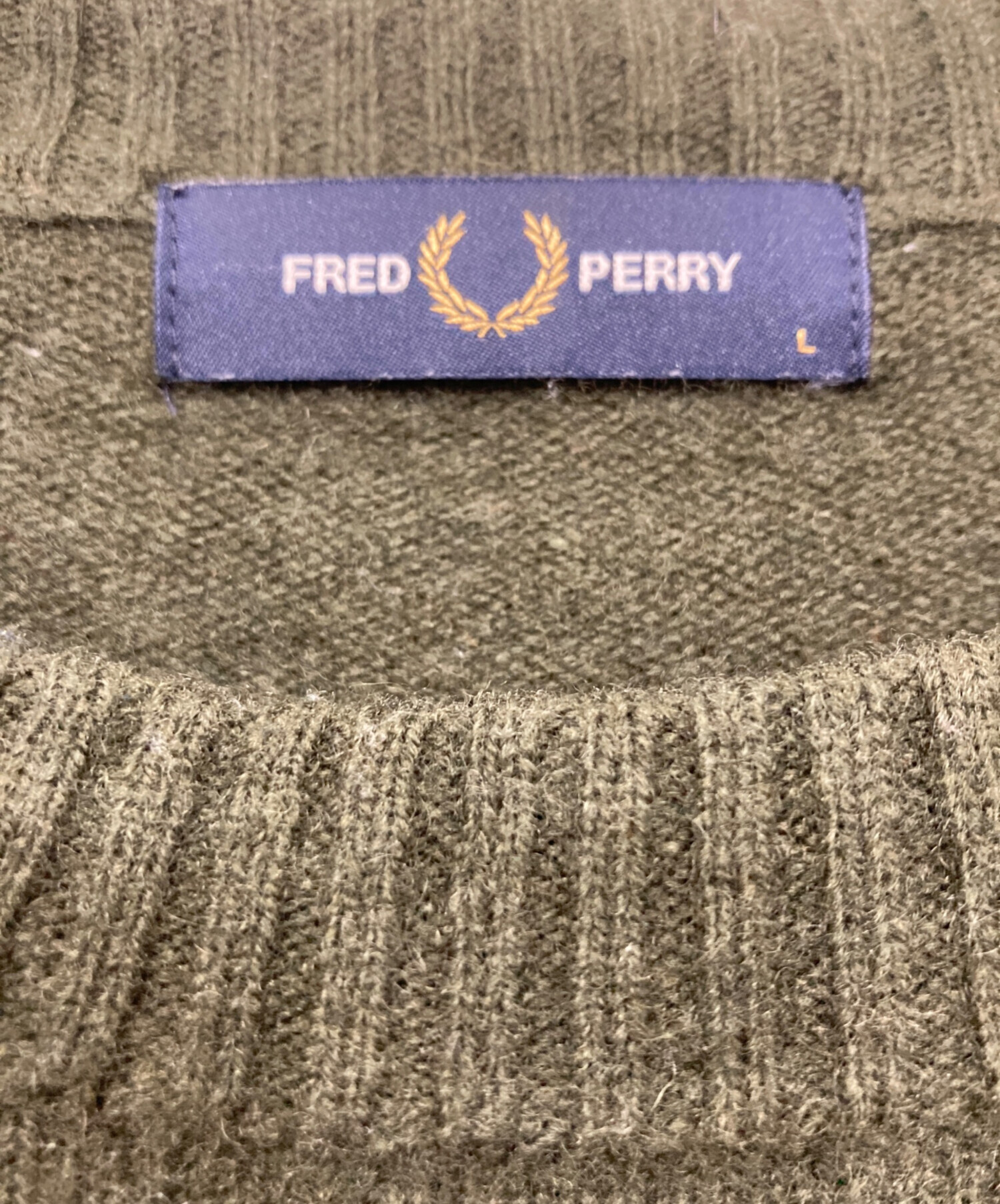 中古・古着通販】FRED PERRY (フレッドペリー) ウールニット グリーン 
