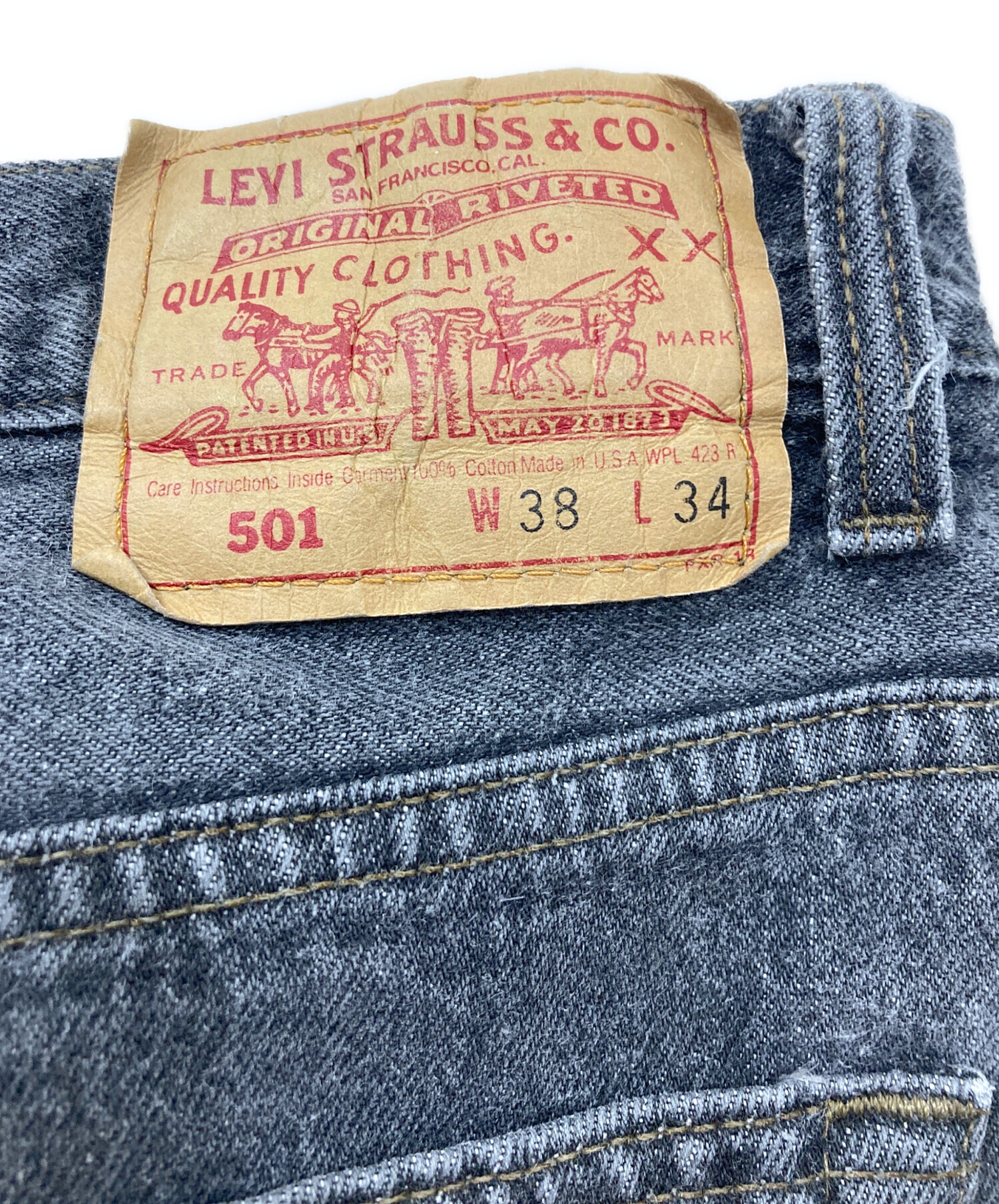 中古・古着通販】LEVI'S (リーバイス) デニムパンツ ブラック サイズ