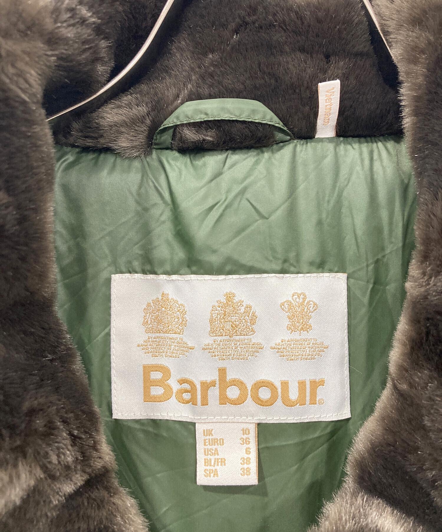 中古・古着通販】Barbour (バブアー) ダウンコート オリーブ サイズ