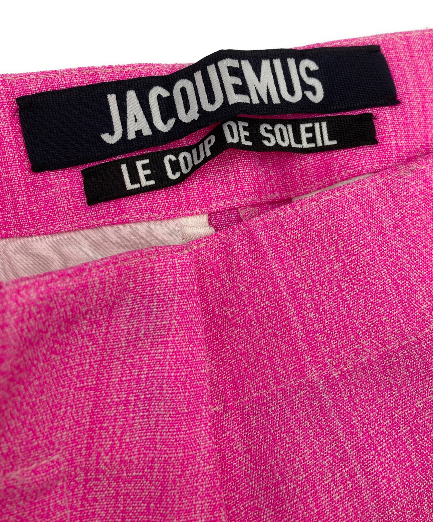 美品　ジャックムス　パンツ　34 ピンク　ワイドパンツ 中古・古着通販】jacquemus (ジャックムス) シルク混バミューダパンツ