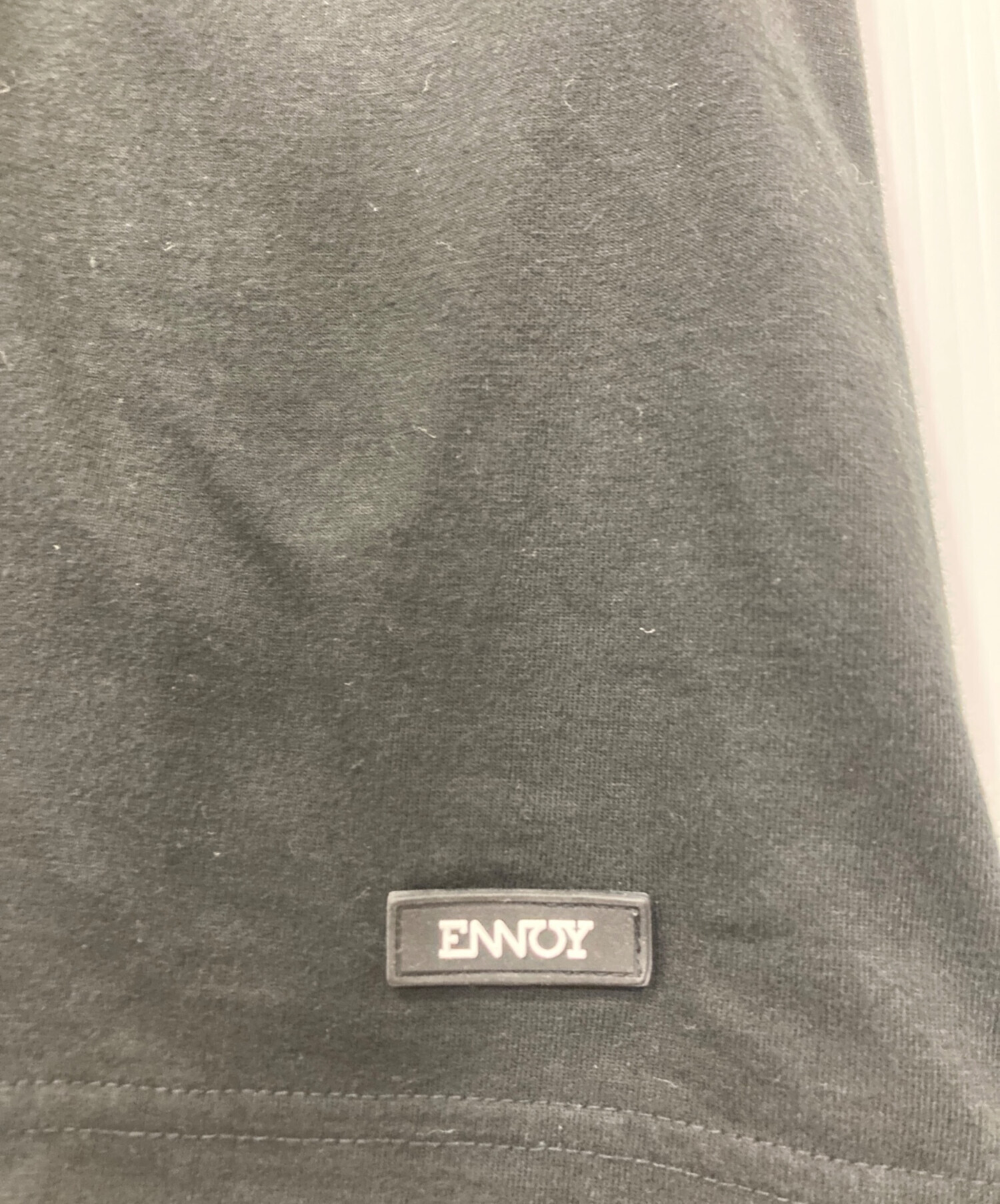 中古・古着通販】ENNOY (エンノイ) ラバーロゴTシャツ ブラック サイズ