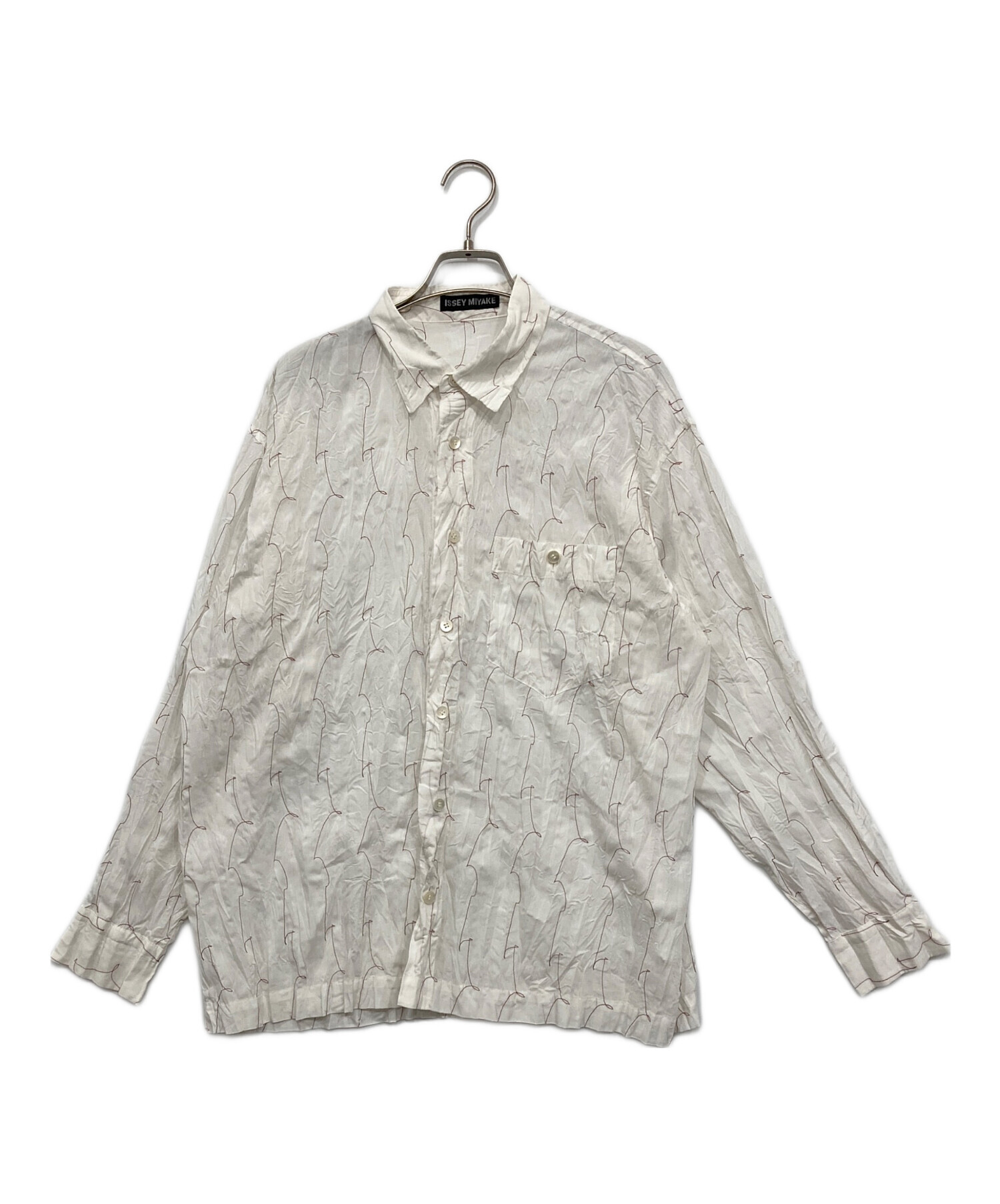 kj0315出品 中古・古着通販】ISSEY MIYAKE (イッセイミヤケ) 刺繍デザインシャツ
