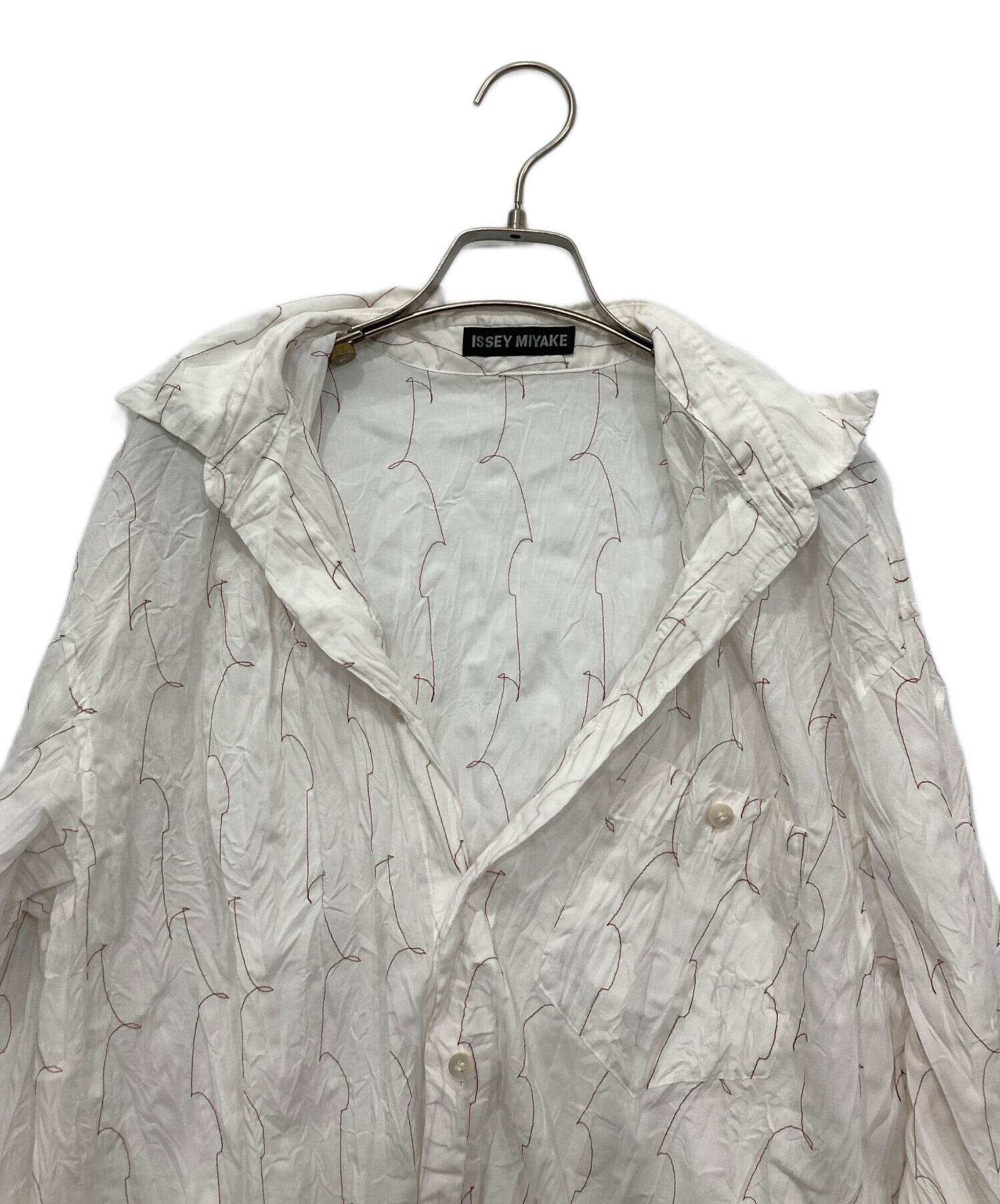 中古・古着通販】ISSEY MIYAKE (イッセイミヤケ) 刺繍デザインシャツ