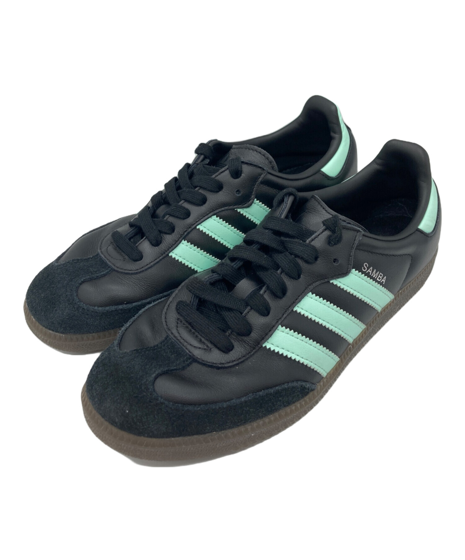 靴  SAMBA OGCORE BLACK CLEAR MINT/GUM 中古・古着通販】adidas (アディダス) SAMBA OG CORE BLACK/CLEAR MINT