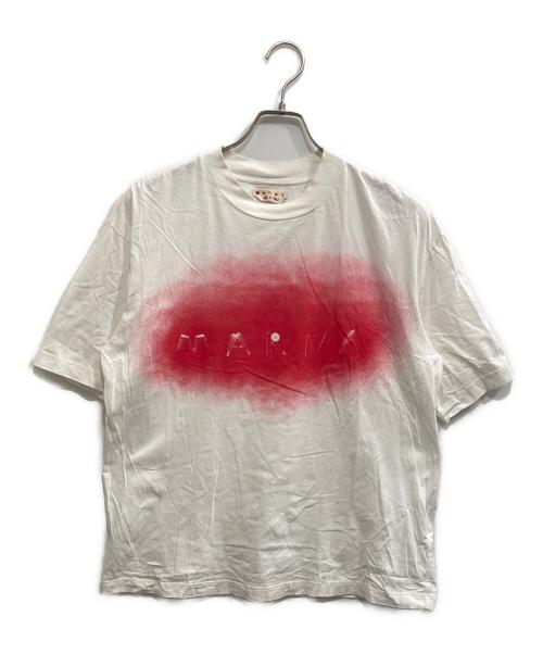 中古・古着通販】MARNI (マルニ) ロゴTシャツ ホワイト×ピンク サイズ