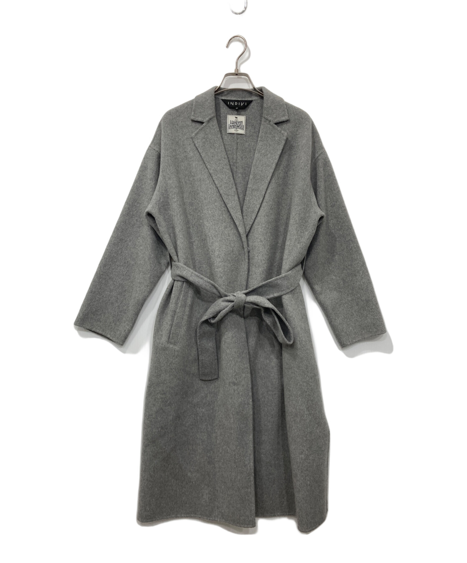 【美品】INDIVI ハミルトンウール　リバーテーラーコート グレー　05 otonaMUSE掲載 vol.03】今冬のコートはこれ！ハミルトンウール