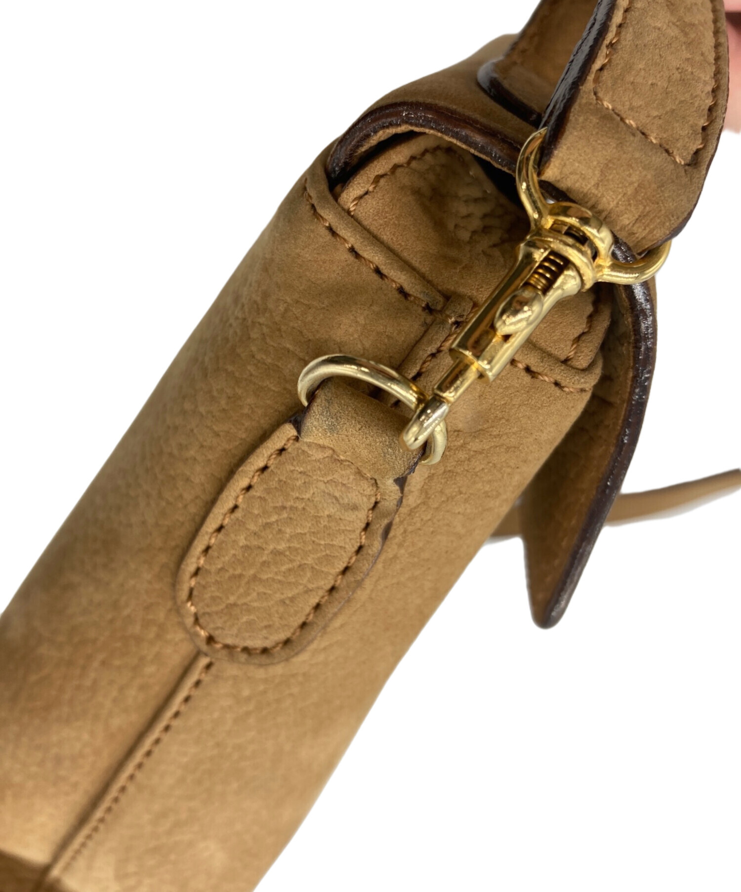 CELINE ショルダーバッグ ベージュ/ブラウン 中古・古着通販】CELINE (セリーヌ) ヌバックショルダーバッグ