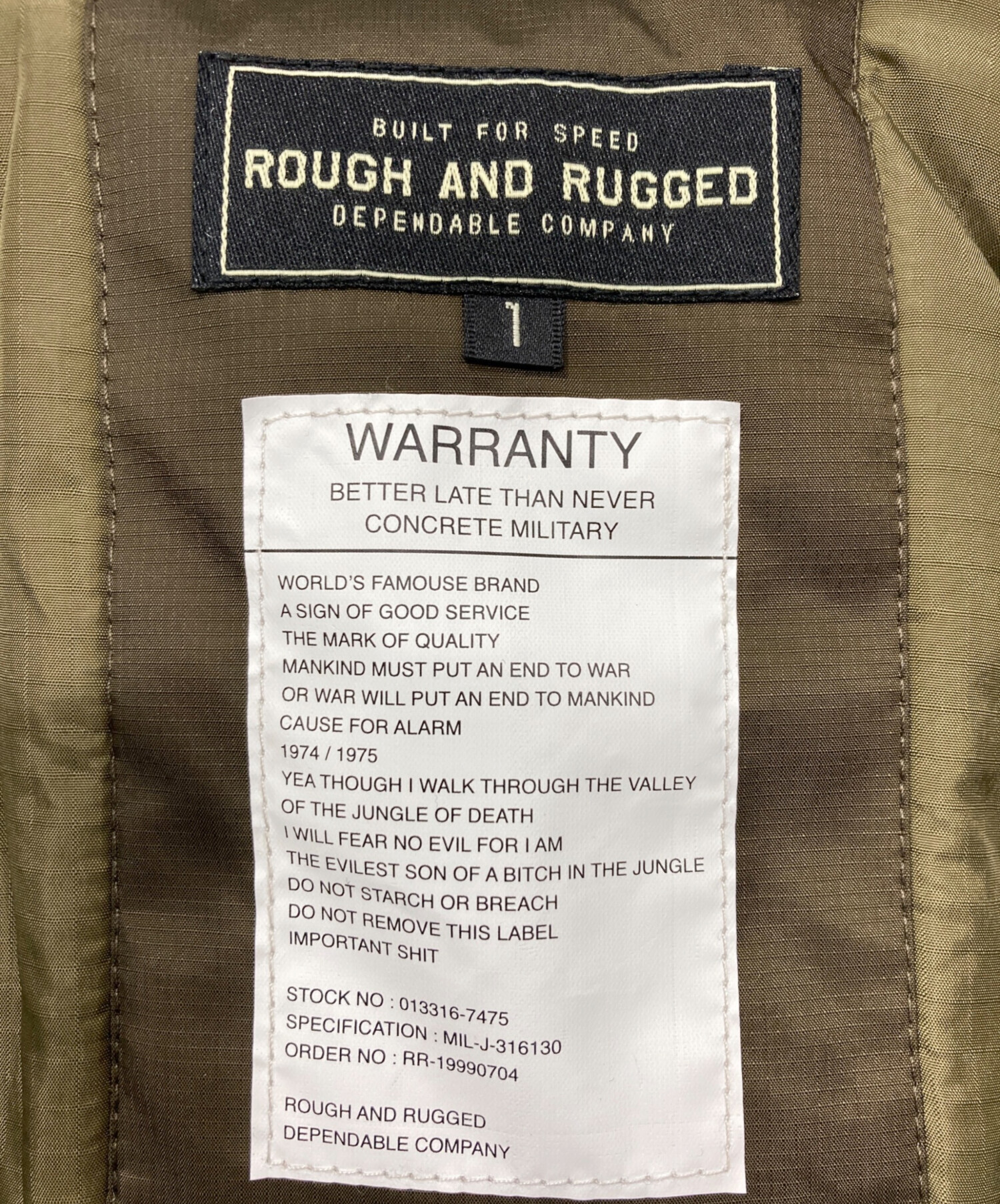 中古・古着通販】ROUGH AND RUGGED (ラフアンドラゲッド) ミリタリー 