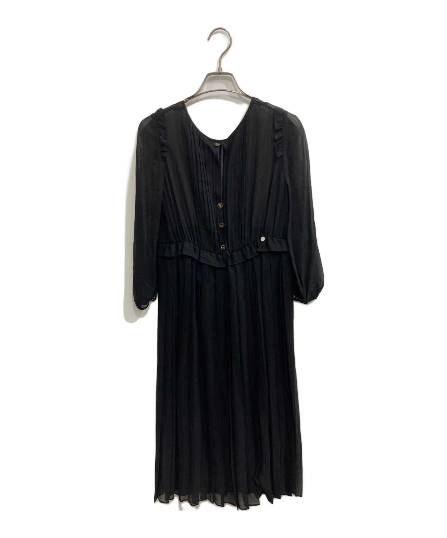 中古・古着通販】MUVEIL (ミュベール) シルクドレス ブラック サイズ 