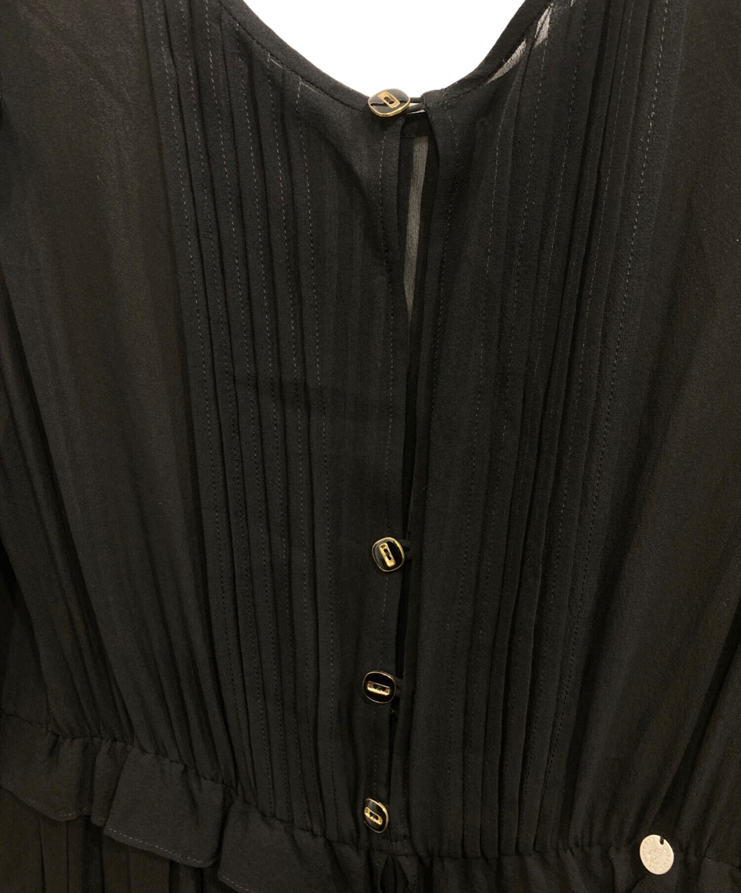 中古・古着通販】MUVEIL (ミュベール) シルクドレス ブラック サイズ 