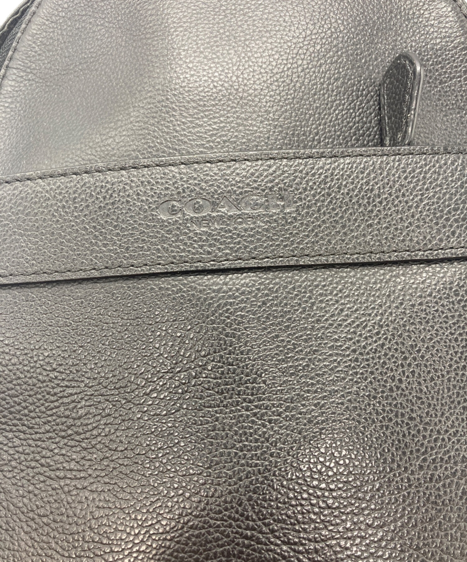 t*5様 美品　COACH グレー レザーボディバッグ 中古・古着通販】COACH (コーチ) レザーボディーバッグ ブラック