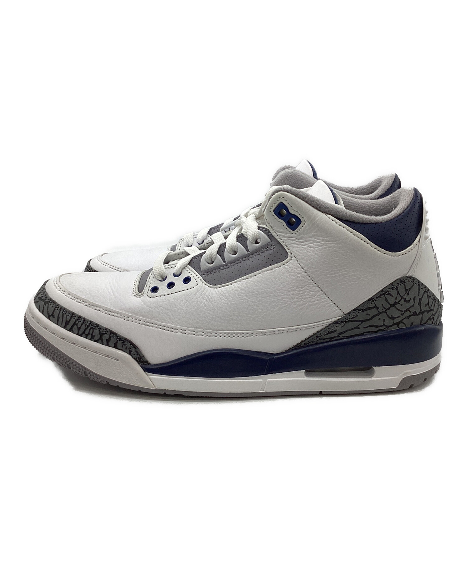 中古・古着通販】NIKE AIR JORDAN 3 RETRO WHITE/MIDNIGHT NAVY/エア