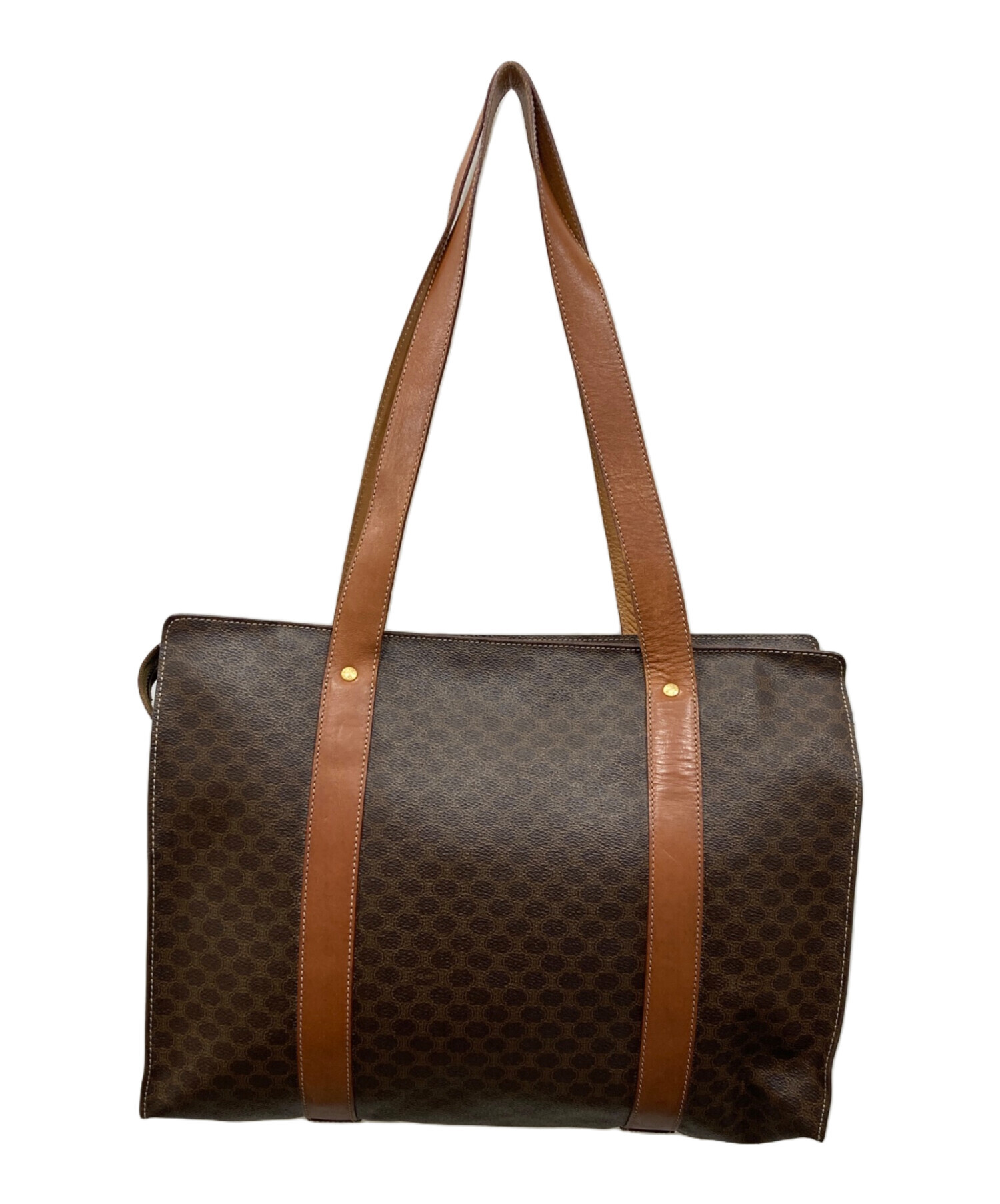 中古・古着通販】CELINE (セリーヌ) マカダム柄トートバッグ ブラウン