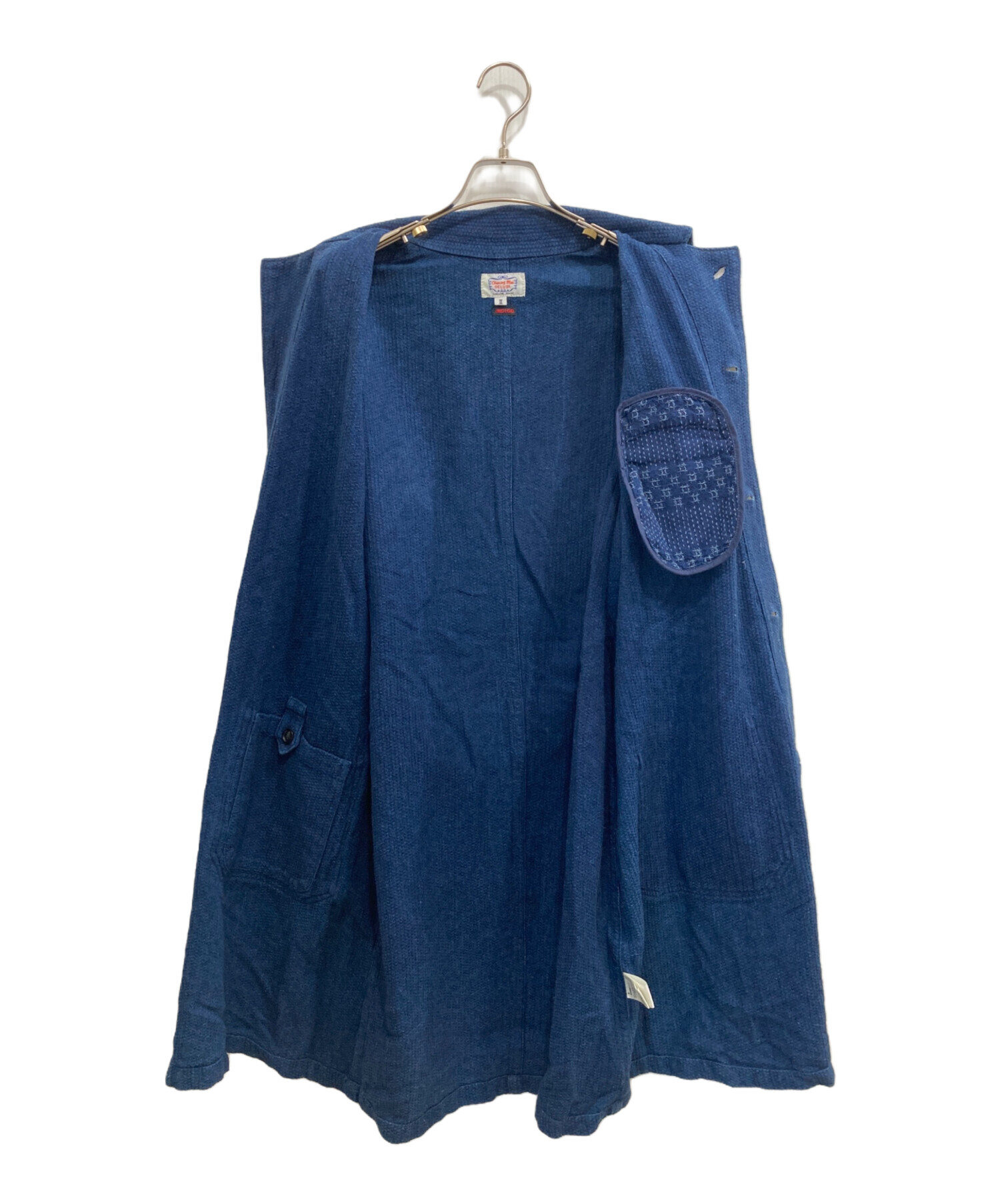 ガイジンメイド【刺子織×インディゴ染め】ステンカラーコート／ロング丈カバーオール 中古・古着通販】GAIJIN MADE (ガイジンメイド) 刺し子インディゴ染め
