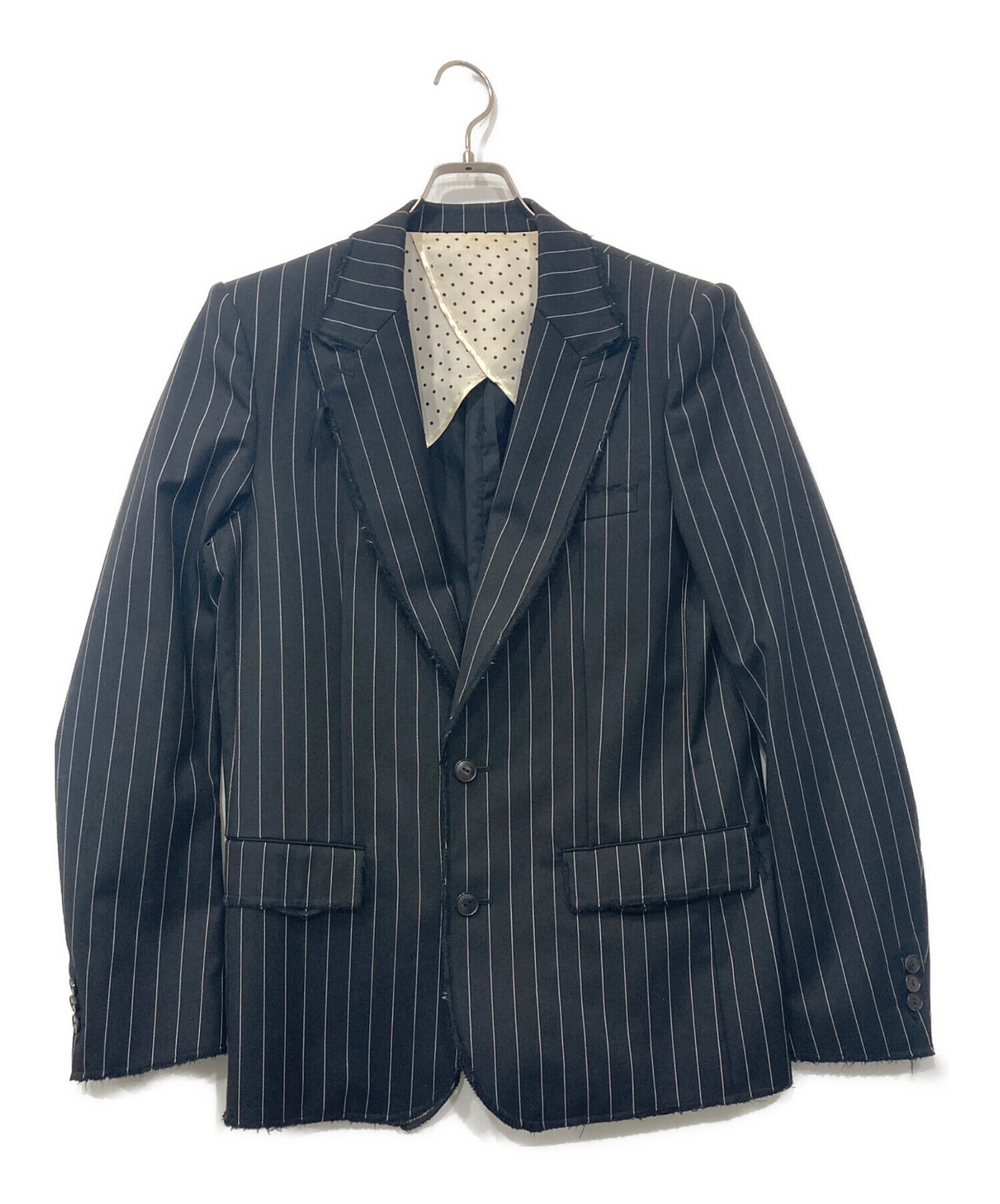 て*し様 number nine 本人期 ストライプ ジャケット 中古・古着通販】NUMBER (N)INE (ナンバーナイン) ほつれ加工