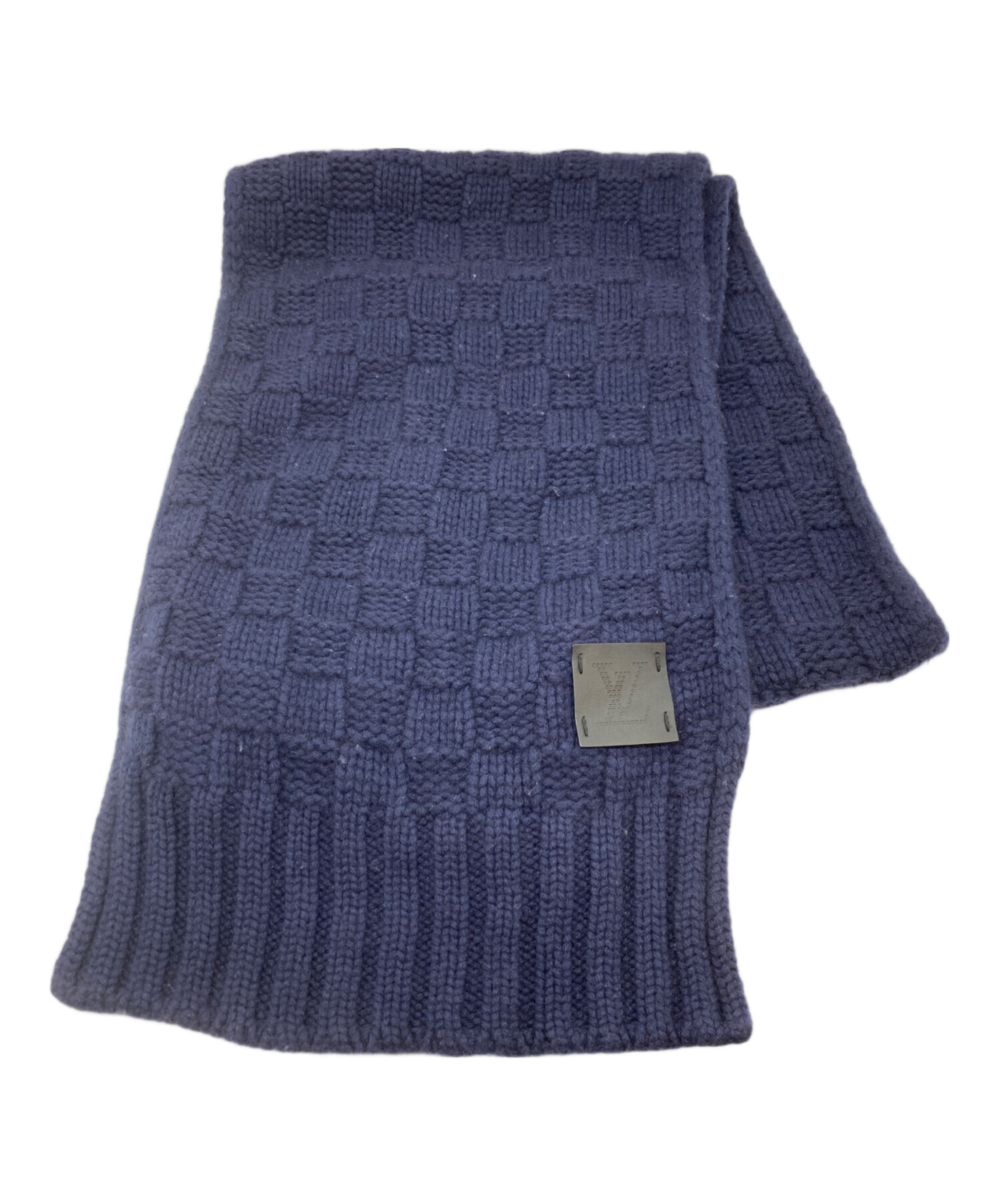 ルイヴィトン　エシャルプ・ヘルシンキ　カシミヤ100　レザーパッチ　グレー 中古・古着通販】LOUIS VUITTON (ルイ ヴィトン) ダミエ エシャルプ