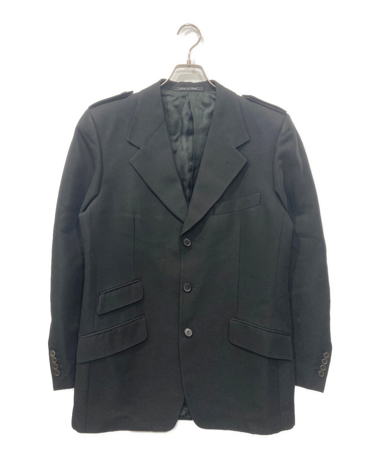 GUCCI ブラック テーラードジャケット 中古・古着通販】GUCCI (グッチ) ウール混 3Bロングテーラード