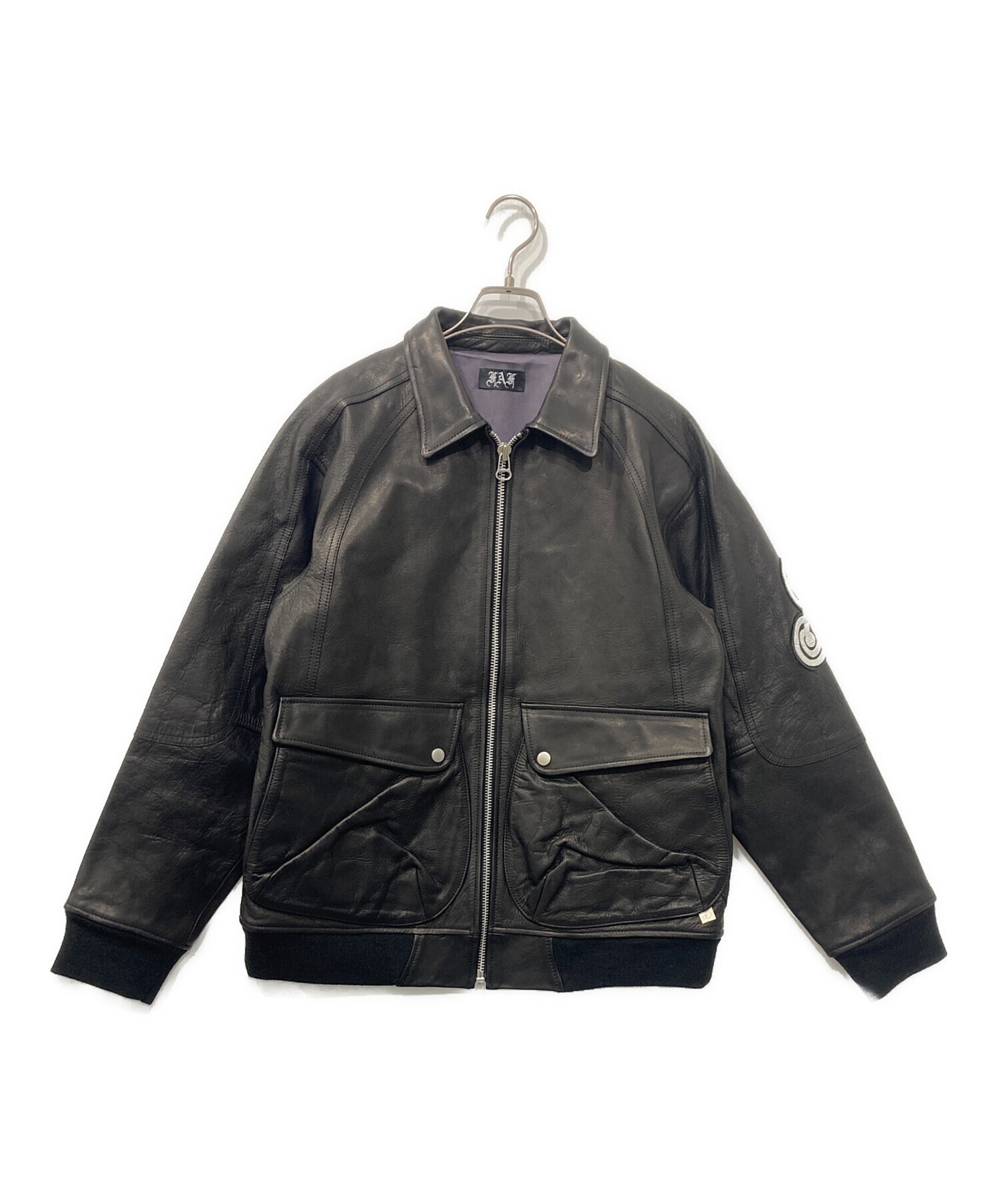 中古・古着通販】FAF (エフエーエフ) BEADED LEATHER FLIGHT JACKET/手 
