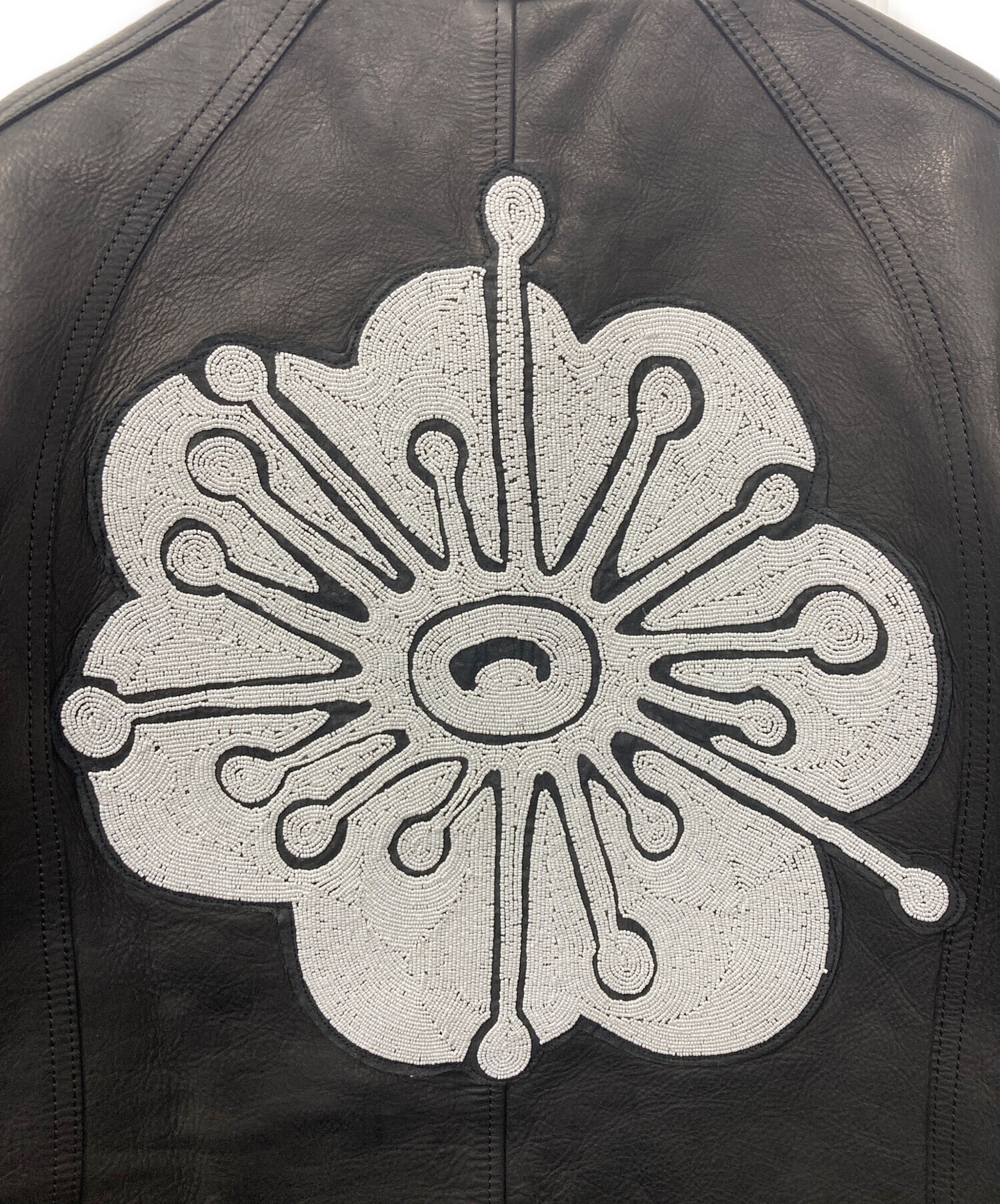 中古・古着通販】FAF (エフエーエフ) BEADED LEATHER FLIGHT JACKET/手 