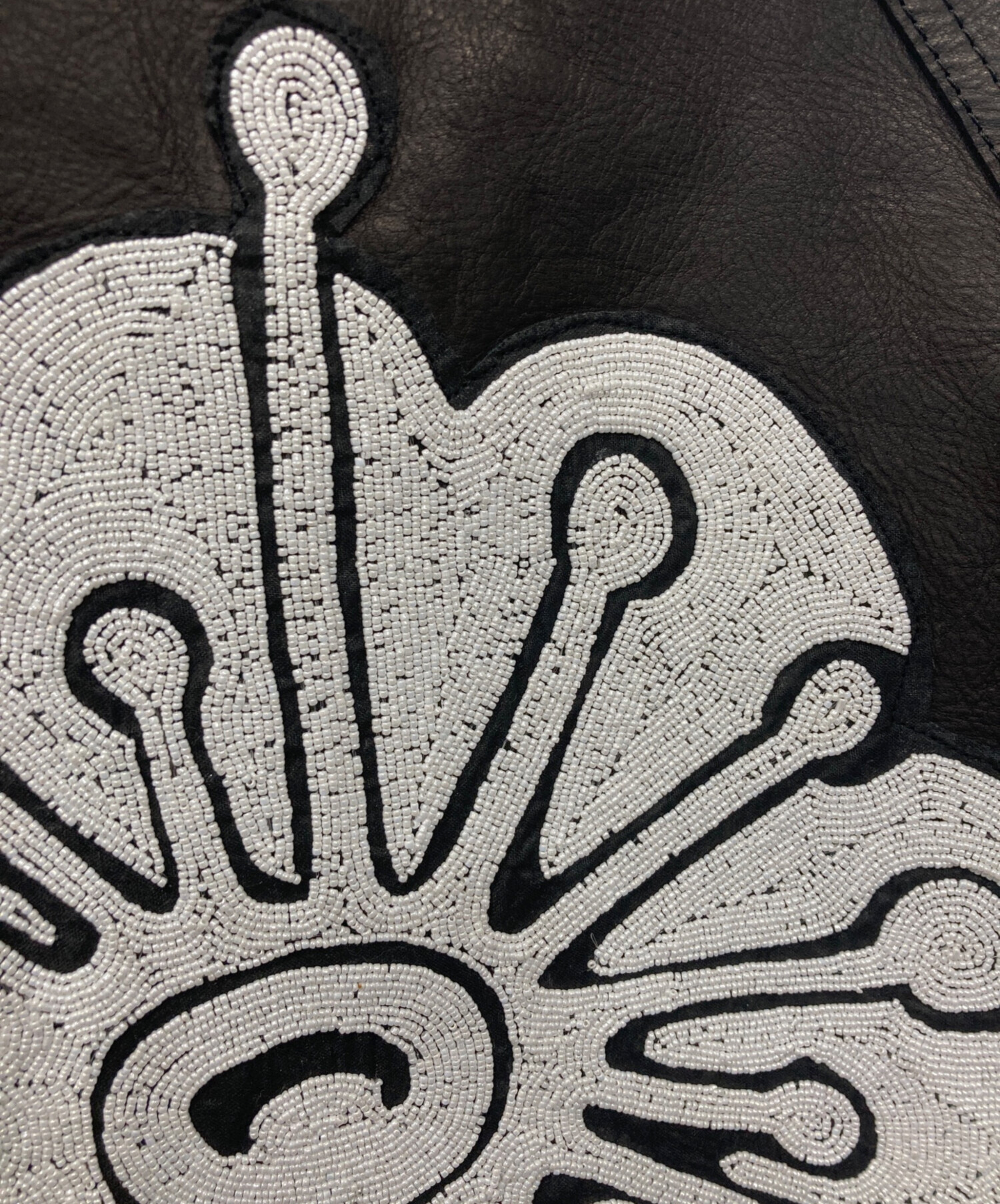 中古・古着通販】FAF (エフエーエフ) BEADED LEATHER FLIGHT JACKET/手 
