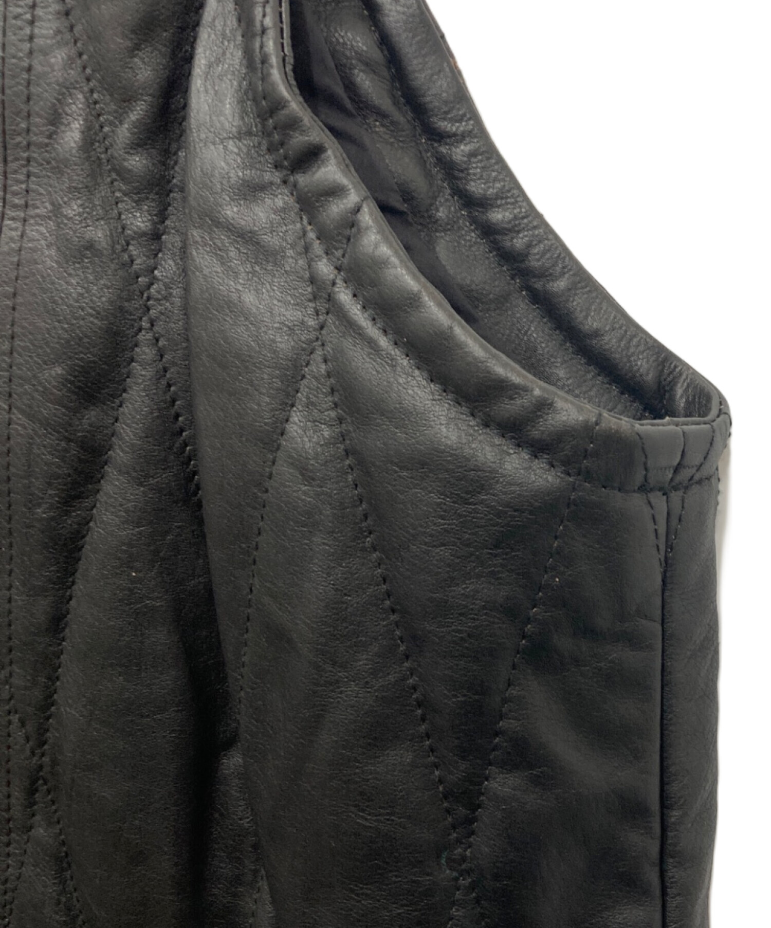 中古・古着通販】CCU (シーシーユー) QUILTED VEST/レザーキルティング