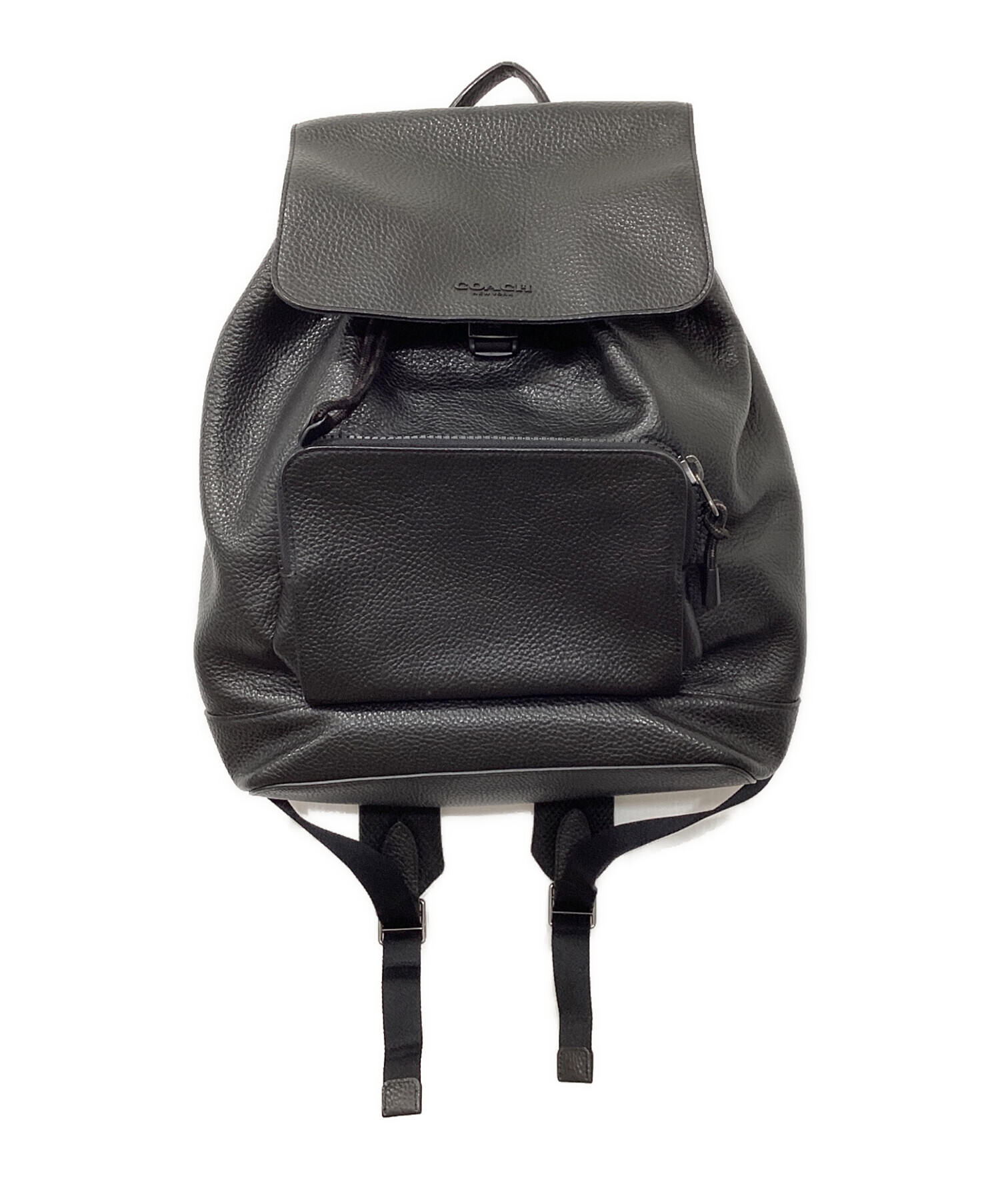 COACH ブラック レザーバックパック コーチ リュック レザー」の人気