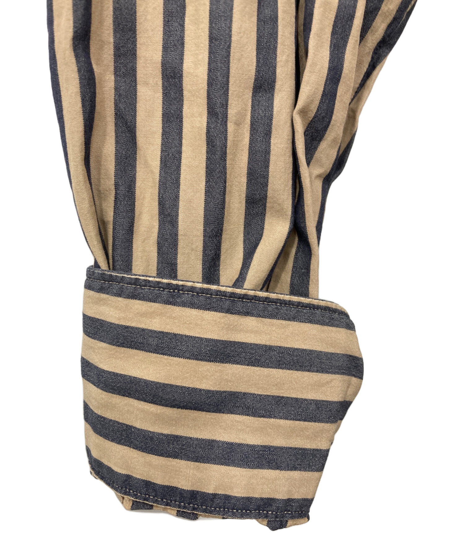 中古・古着通販】COMOLI (コモリ) ストライプバンドカラーシャツ